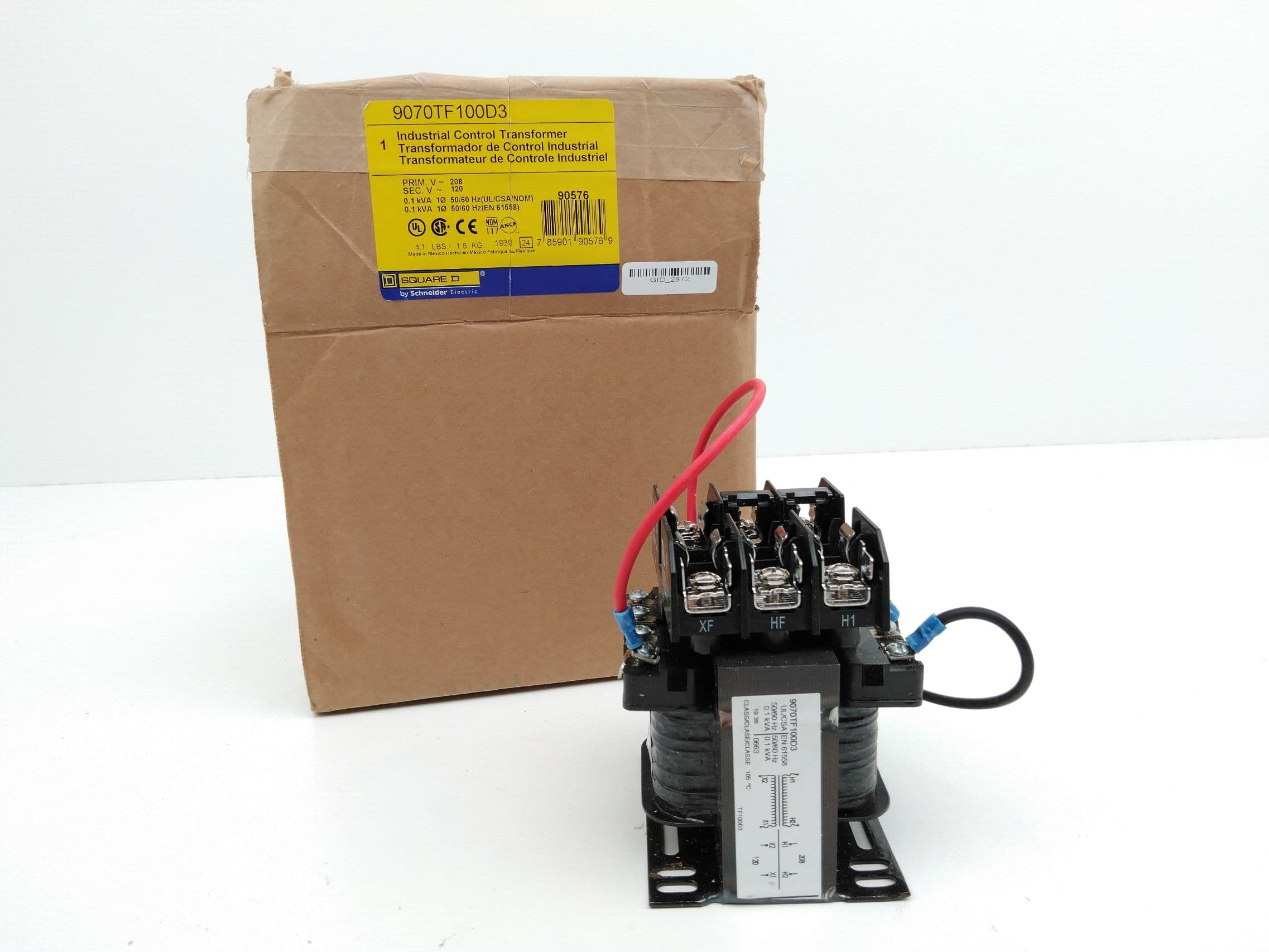 Square D 9070TF100D3 Industrial Control transformer