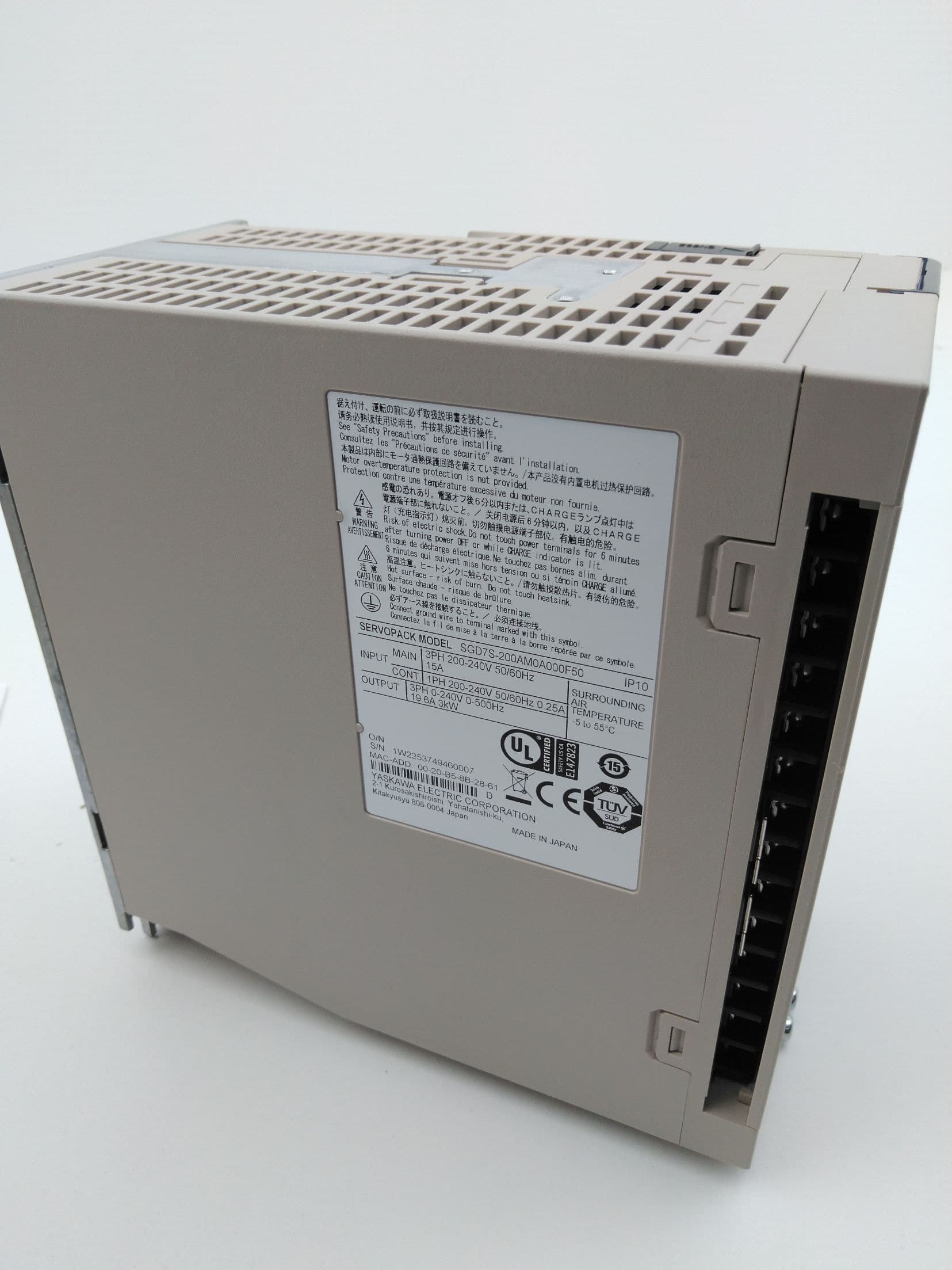 Yaskawa SGD7S-200AM0A000F50 Sigma-7Siec Servo Pack Amplifier