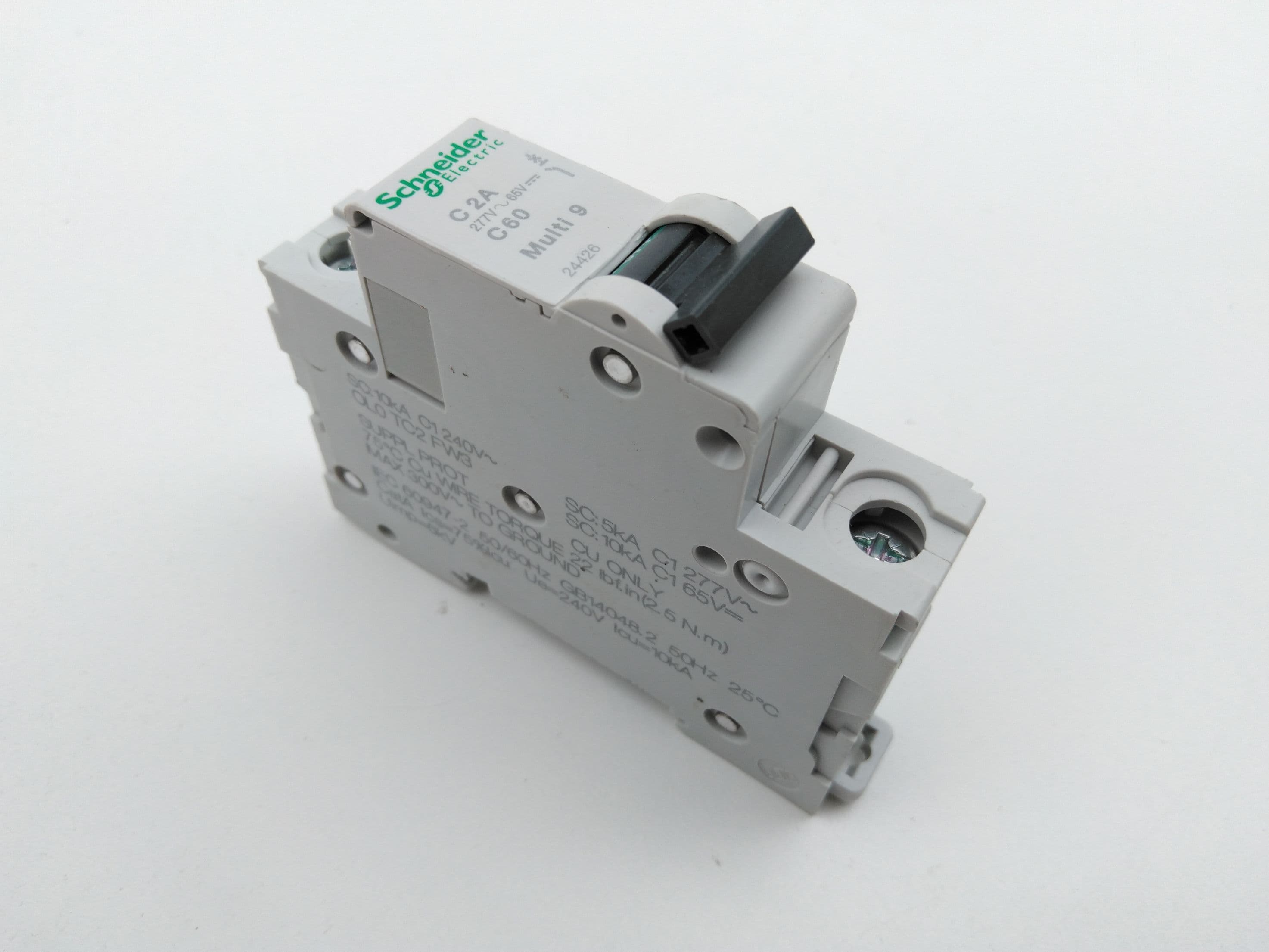 Schneider Electric 24426 Miniature Circuit Breaker Multi9, C60, 1P, 2A, 277V