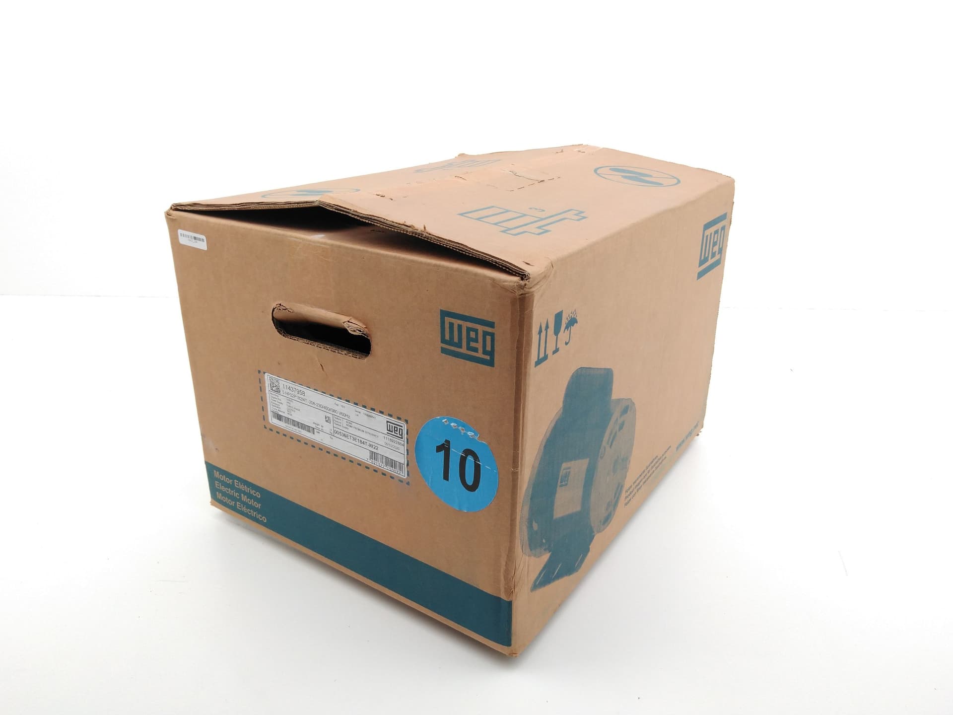 WEG 00536ET3E184T-W22 Motor 5Hp, 2P, 3Ph, 208/230/460/380V, TEFC, Foot-Mounted