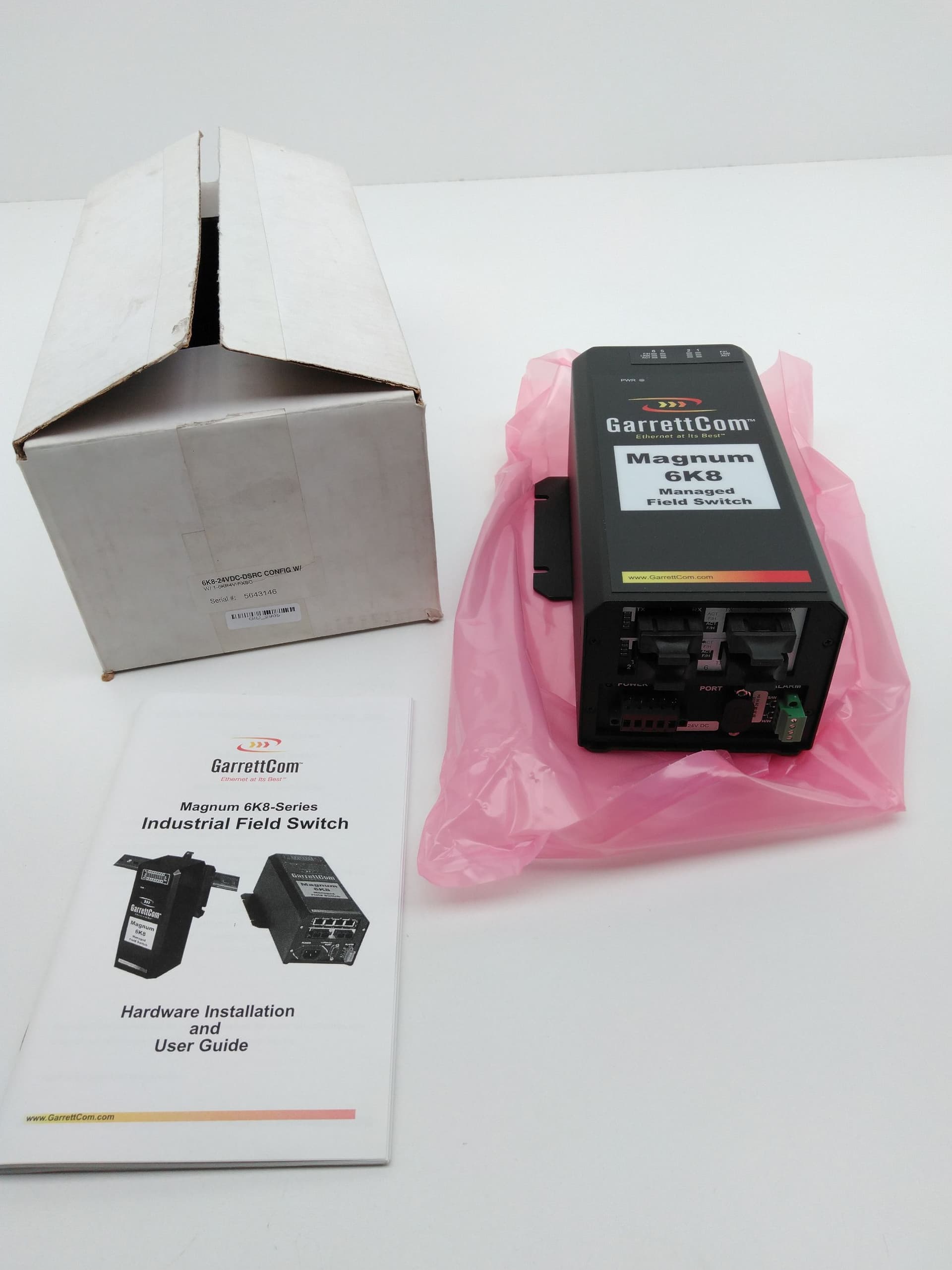 GarrettCom Magnum 6K8-24VDC-DSRC W 1-6KP4V-FXSC Industrial Field Switch
