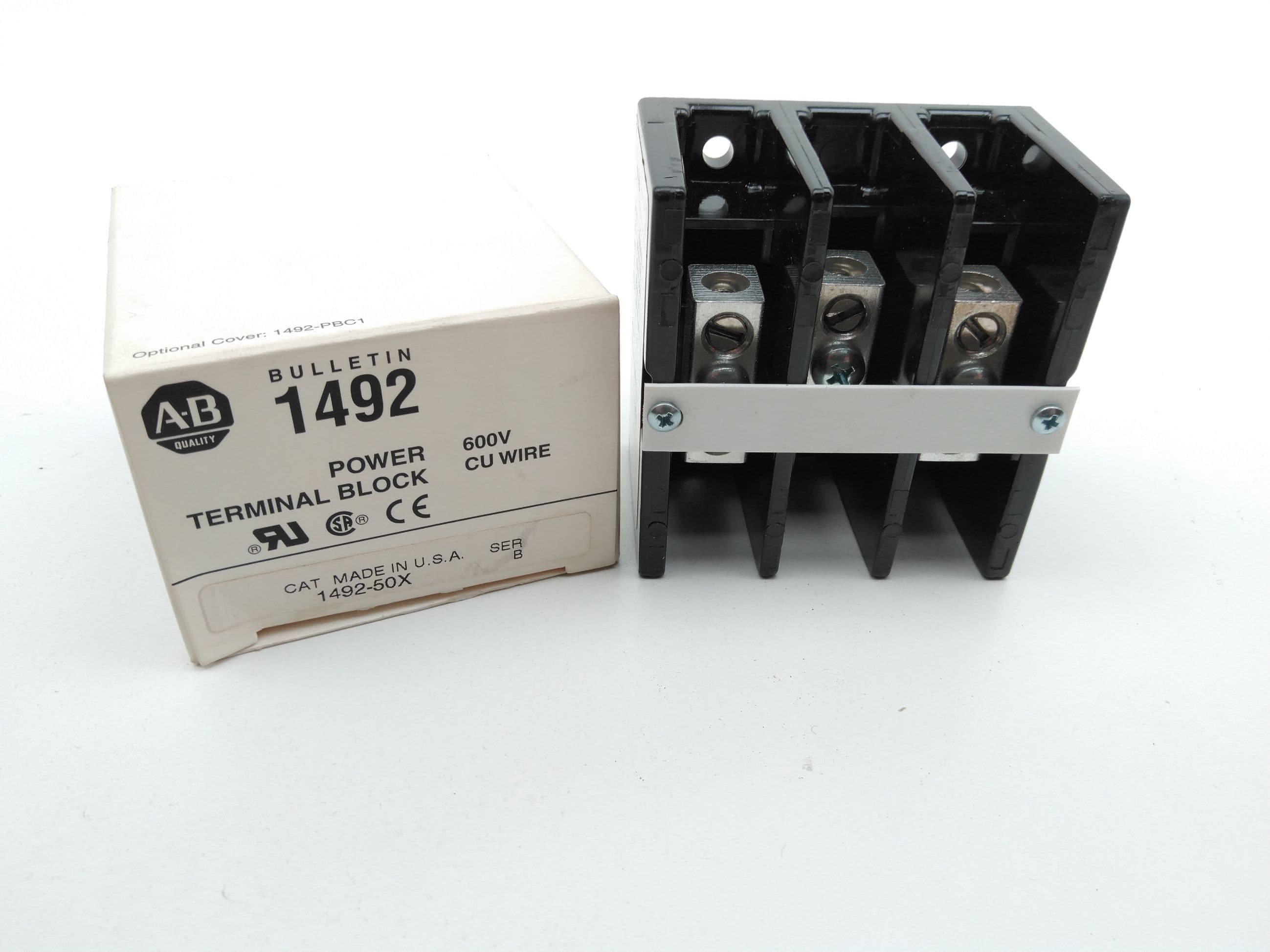Allen-Bradley 1492-50X Power Distribution Terminal Block, 115A 3P 600V 2-14AWG