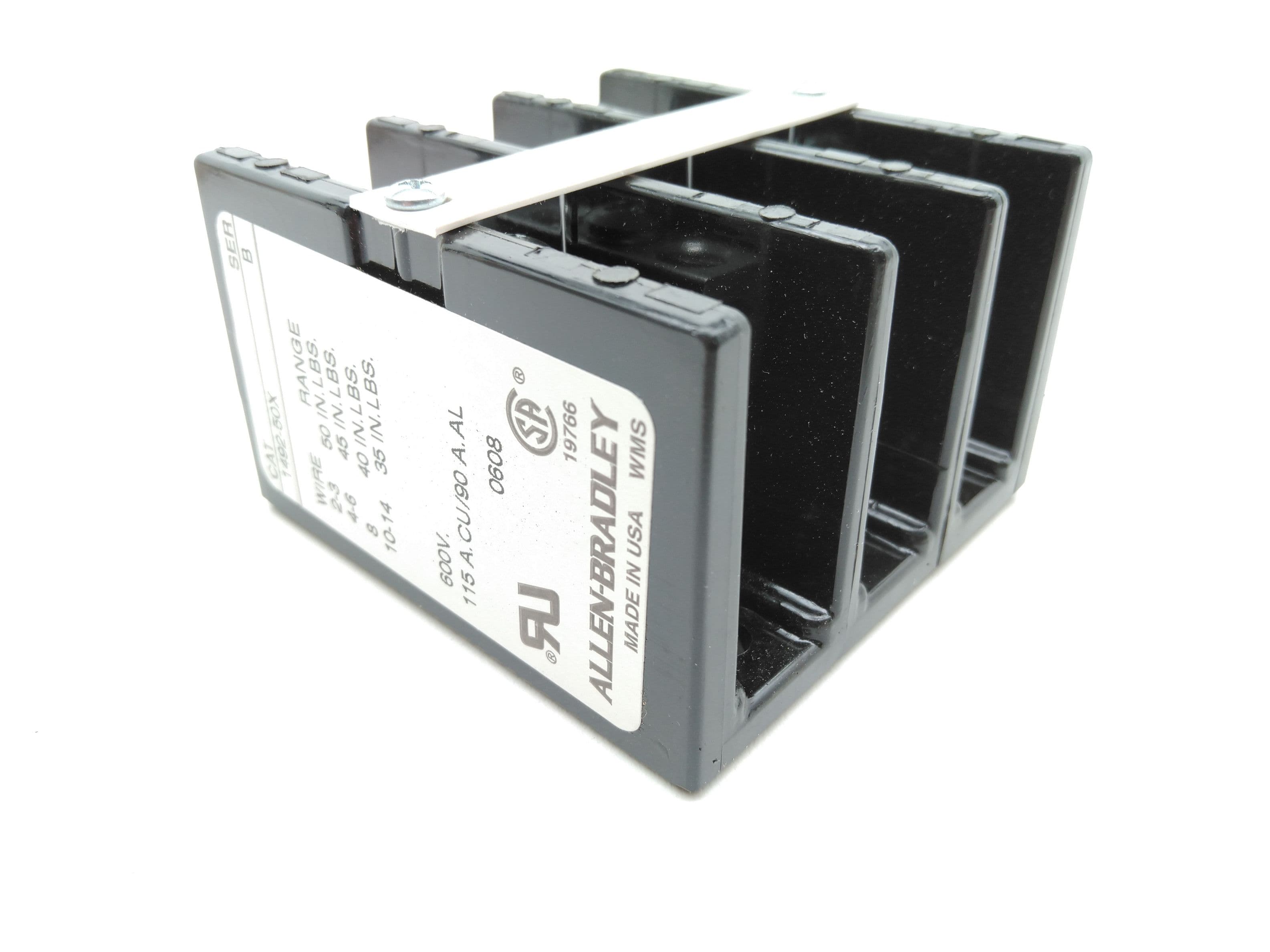 Allen-Bradley 1492-50X Power Distribution Terminal Block, 115A 3P 600V 2-14AWG