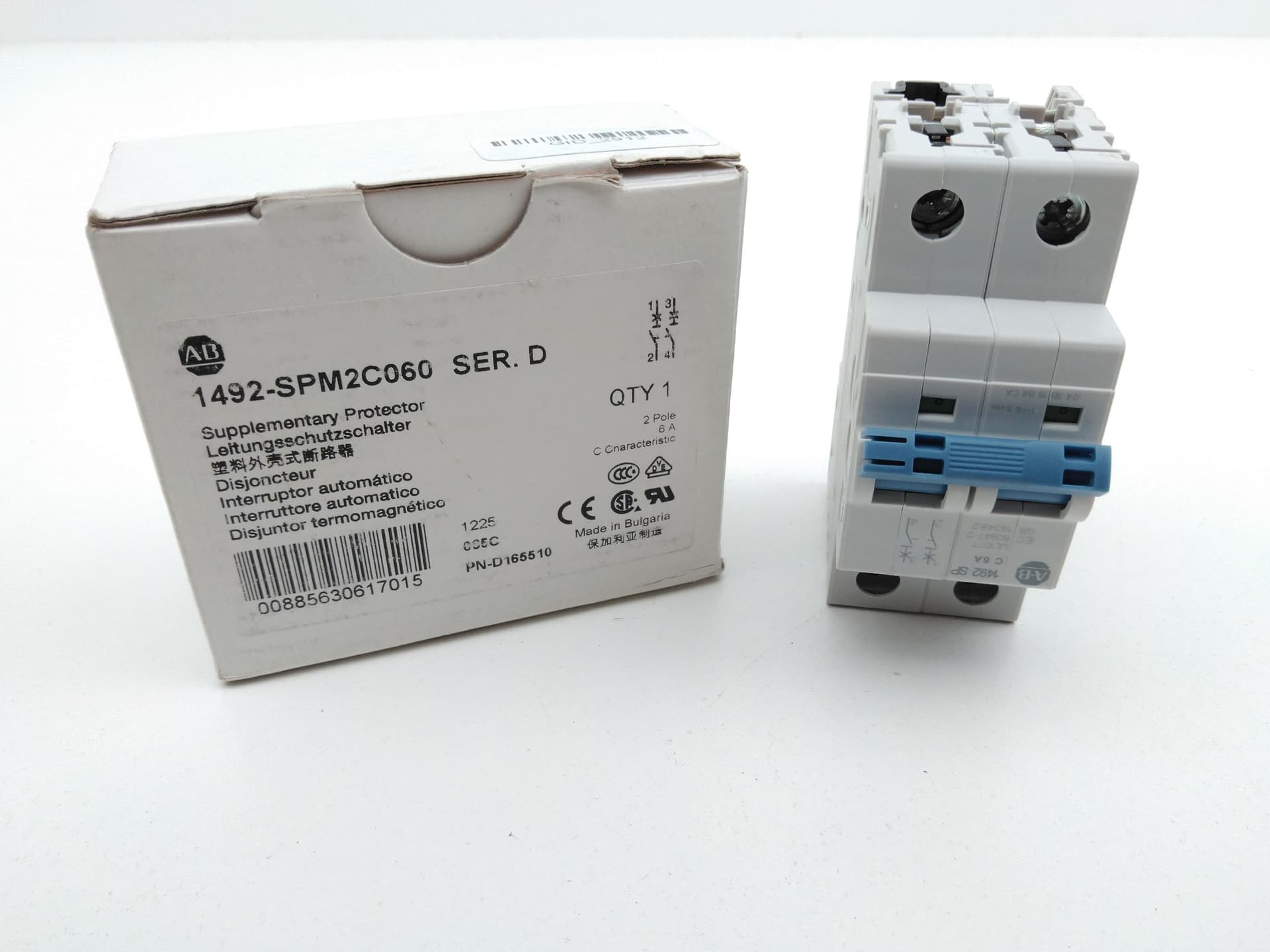 Allen-Bradley 1492-SPM2C060 Supplementary Protector, Ser D, 6 Amp, 2 Pole