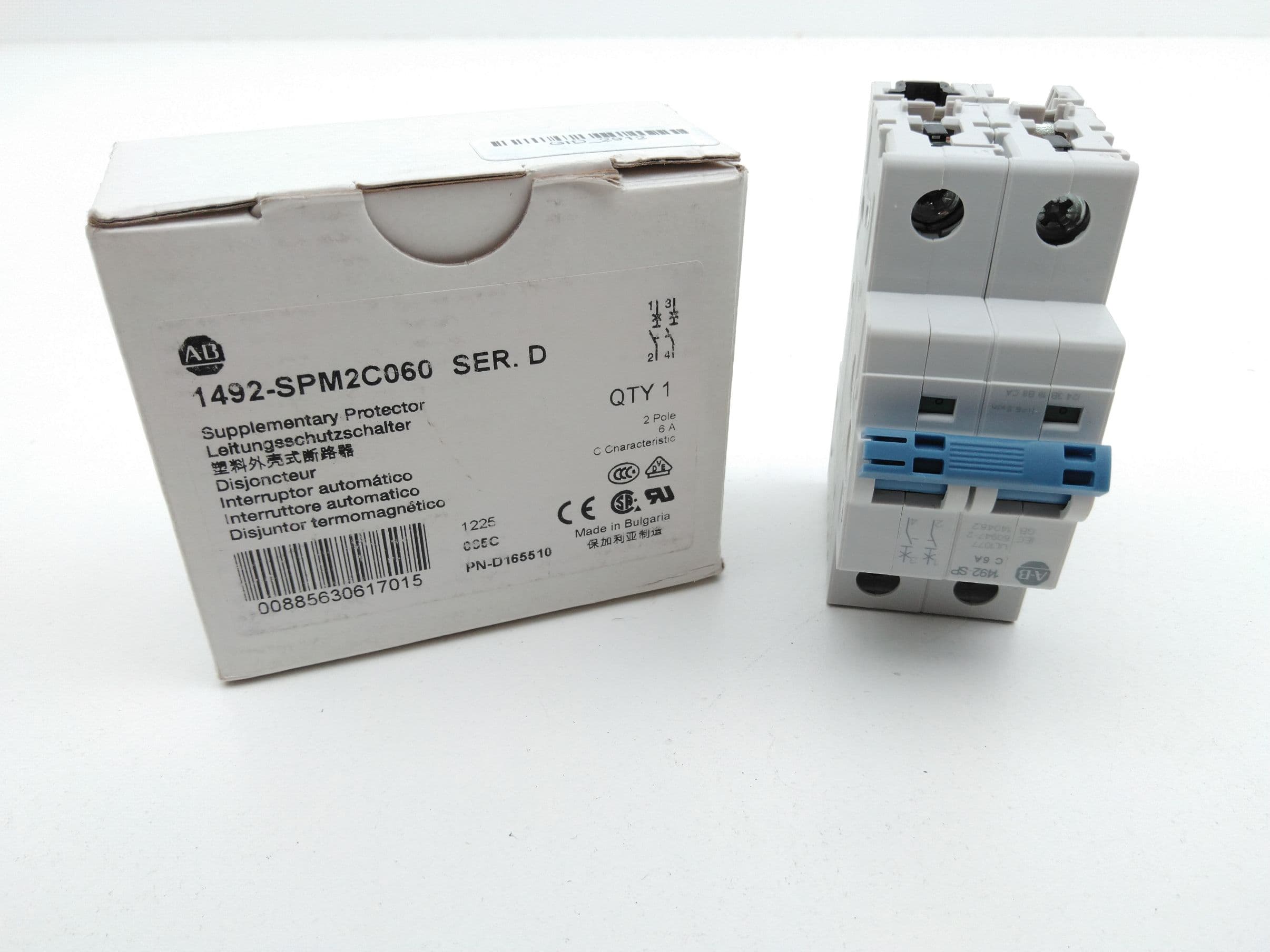 Allen-Bradley 1492-SPM2C060 Supplementary Protector, Ser D, 6 Amp, 2 Pole