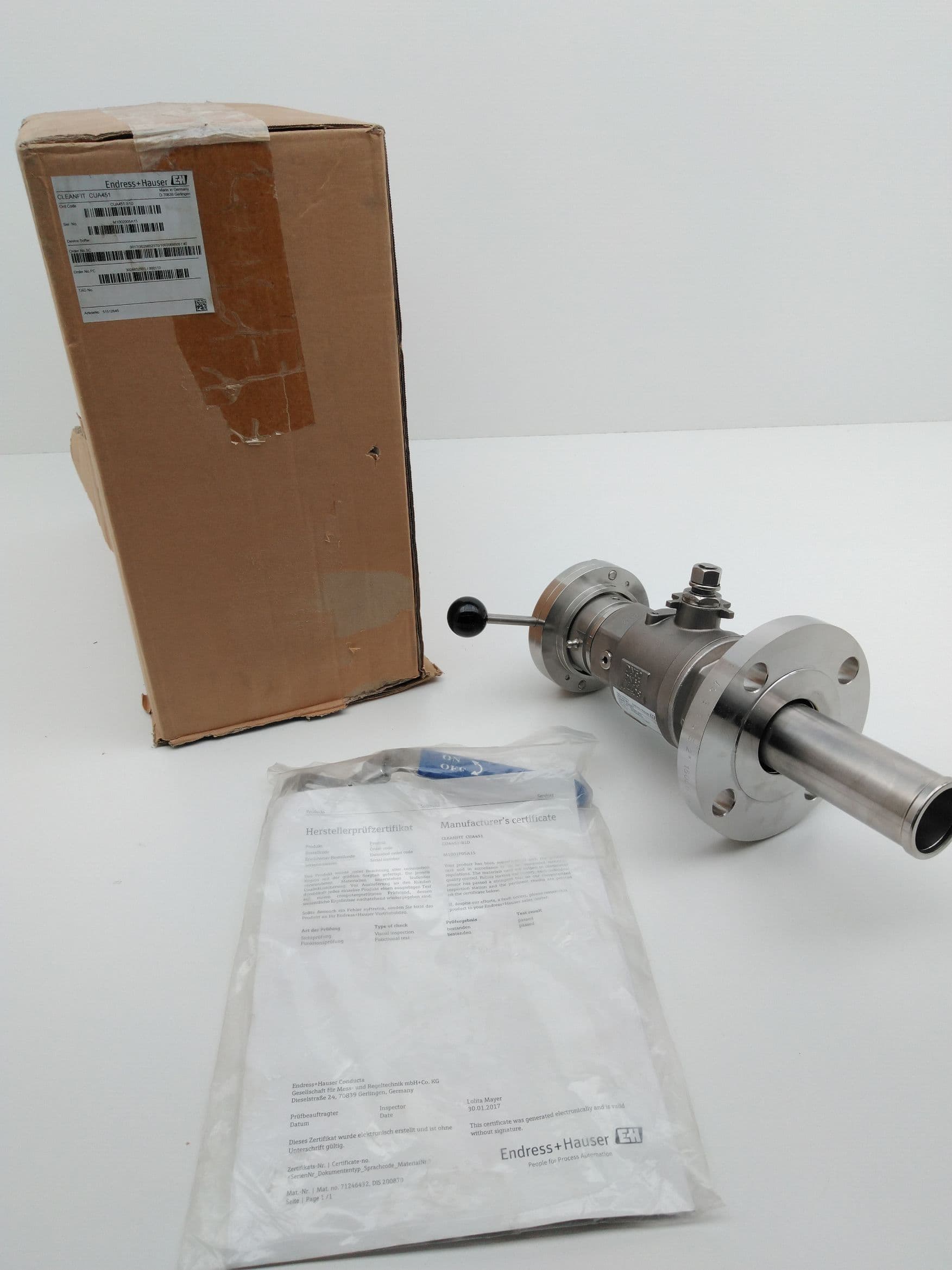 Endress+Hauser Cleanfit CUA451-B1D Retractable Process Assembly
