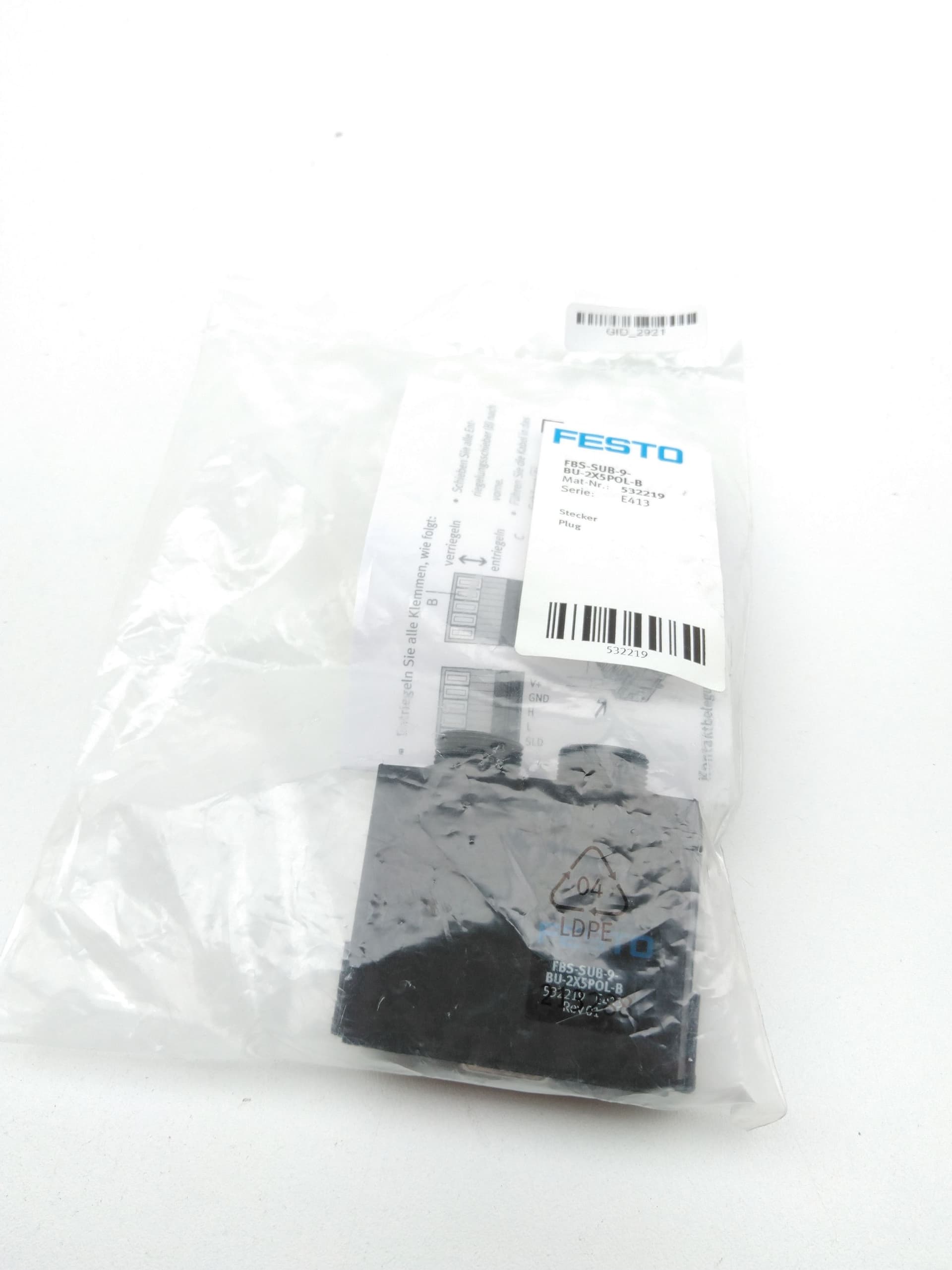 FESTO FBS-SUB-9-BU-2X5POL-B Fieldbus Plug