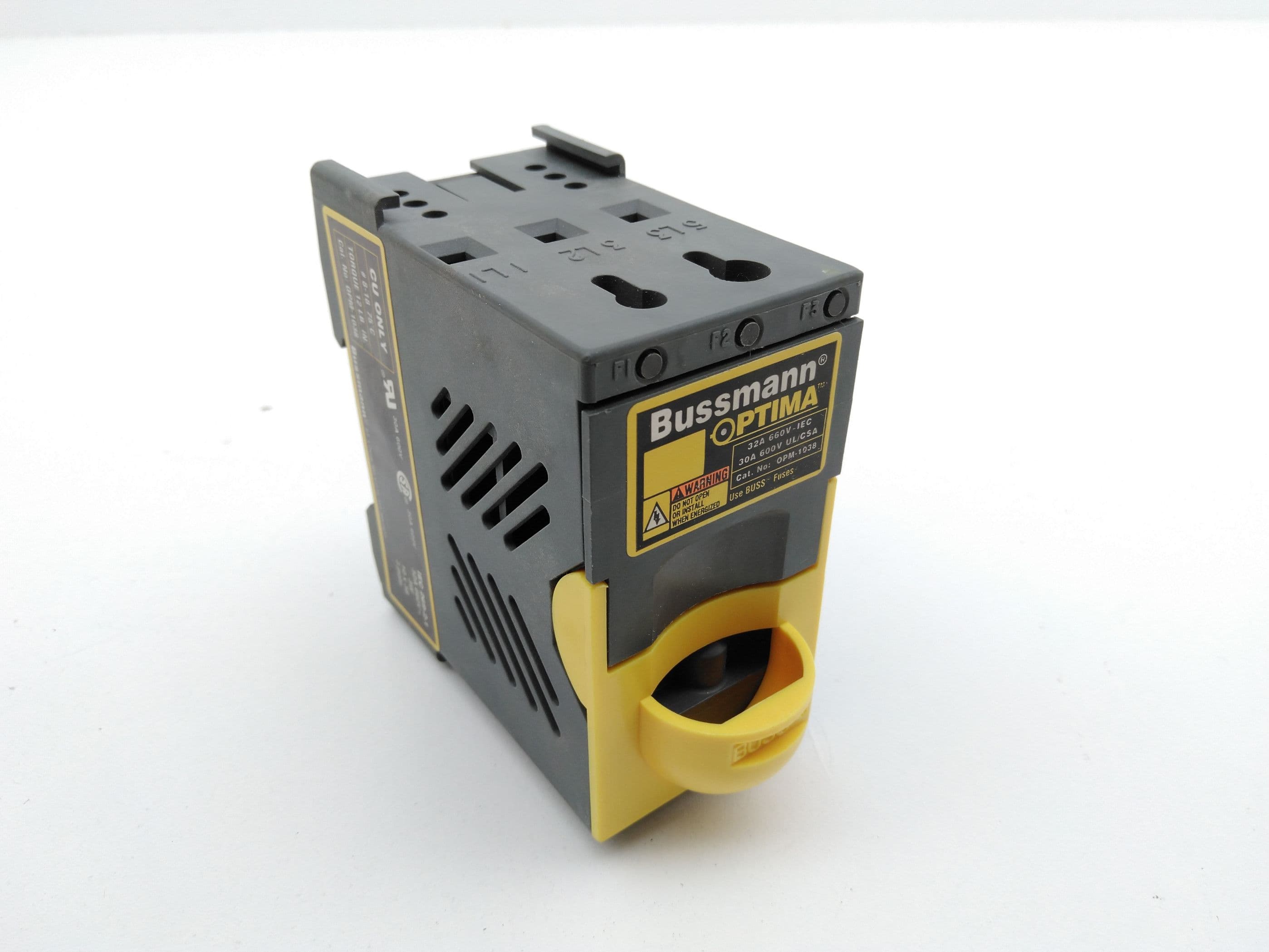 Bussmann OPM-1038 Optima Fuse Holder Block 3P, 30A, 600V