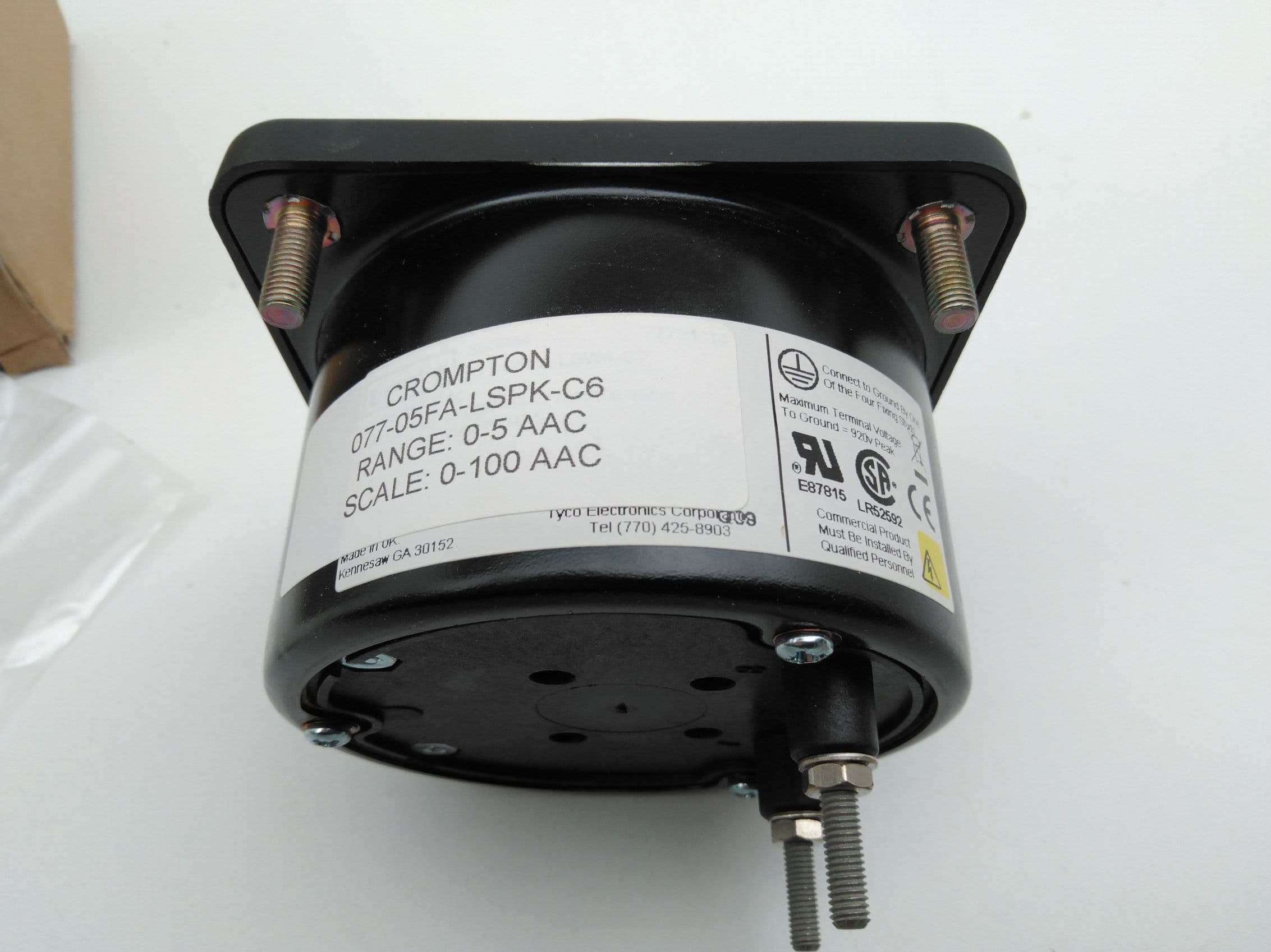 Crompton 077-05FA-LSPK-C6 Switchboard AC Ammeter, 0-100AMP