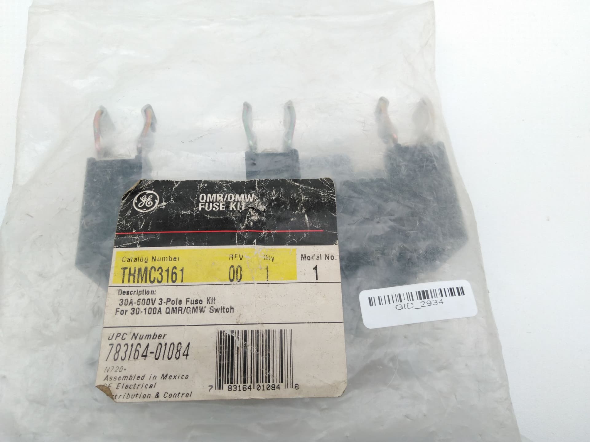 General Electric THMC3161 Fuse Kit 30A, 600V, 3P For 30-100A OMR/QMW Switch