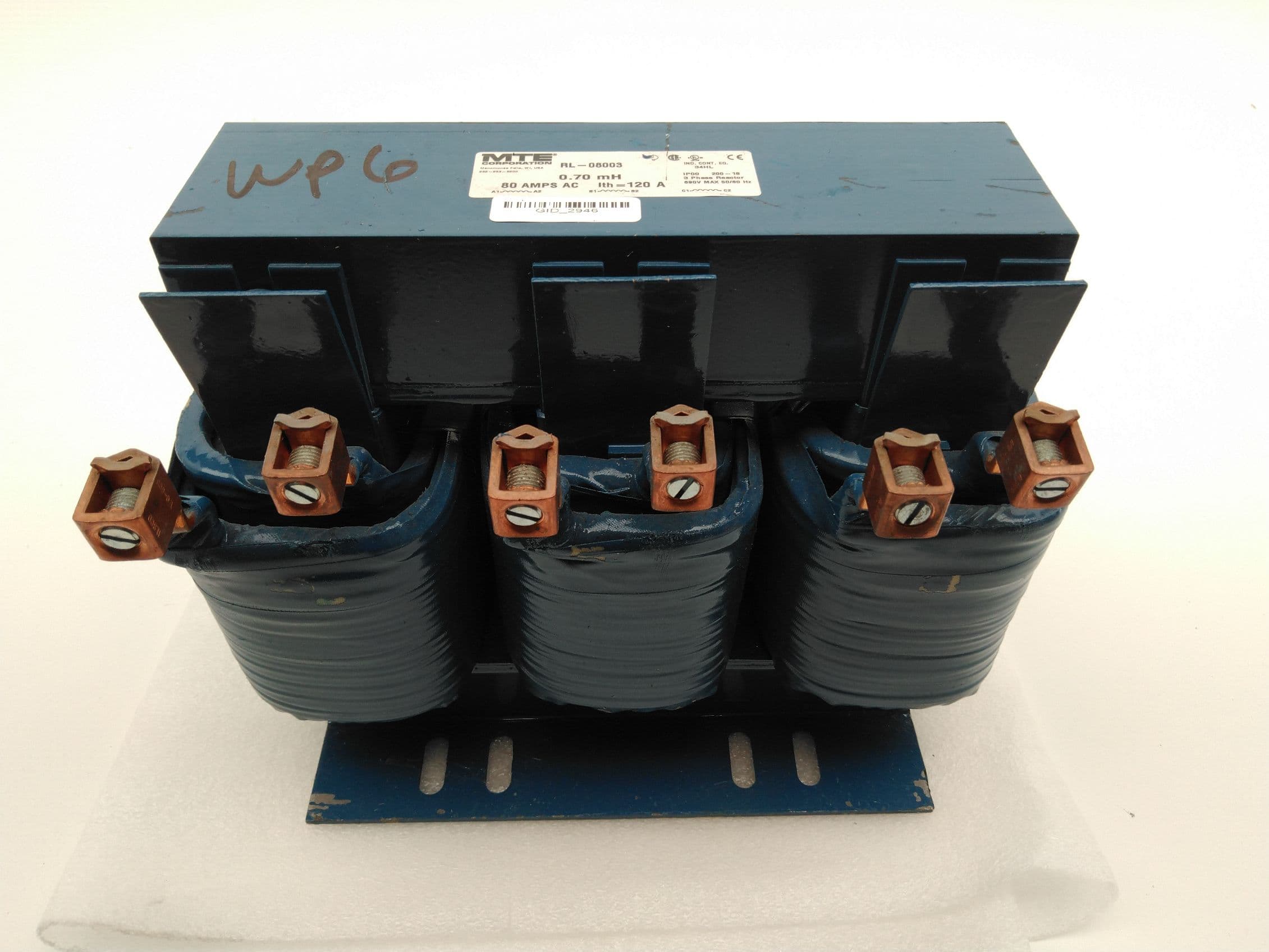 MTE Corp RL-08003 Line / load Reactor, 80A, 3-Phase, 0.70mH
