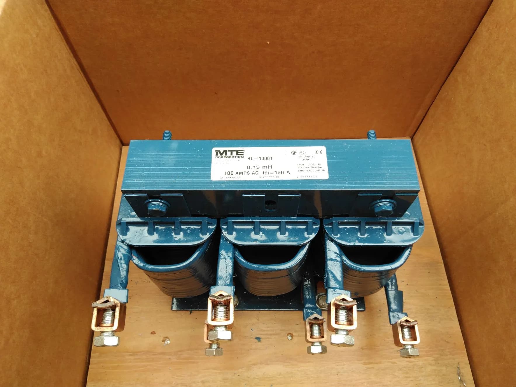 MTE Corp RL-10001 Line / load Reactor, 100A, 3-Phase, 0.15mH