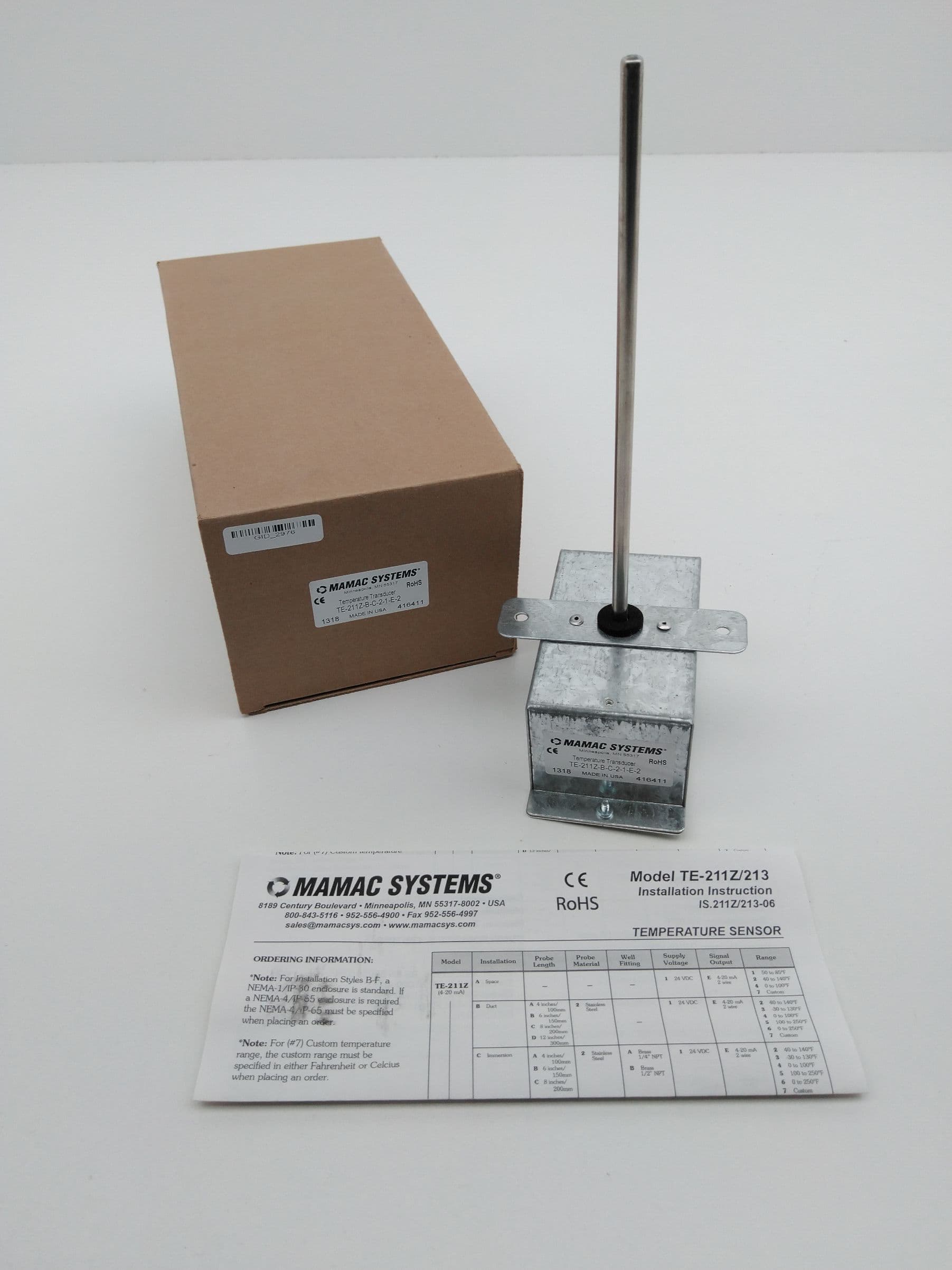 Mamac Systems TE-211Z-B-C-2-1-E-2 Temperature Transducer
