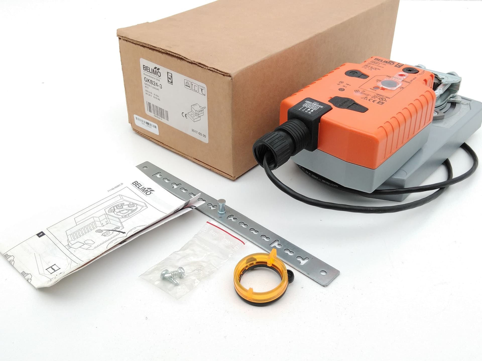 Belimo GKB24-3 Damper Actuator, 360in-lb / 40Nm, Electrical Fail-Safe, 24V
