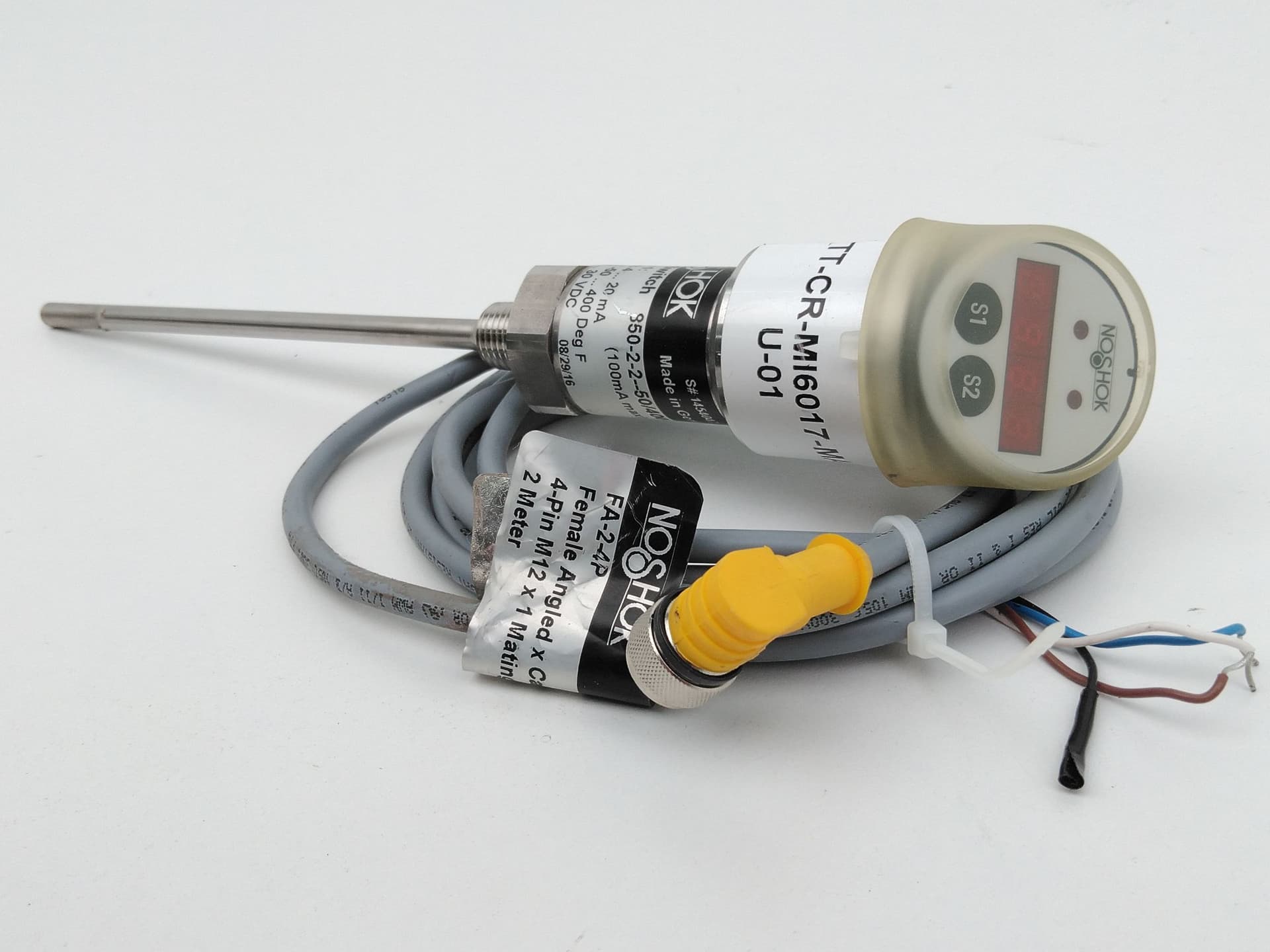 Noshok 850-2-2--50/400-2-060-6-PC Temperature Switch 1/4NPT, 6"Stem w/ Cable