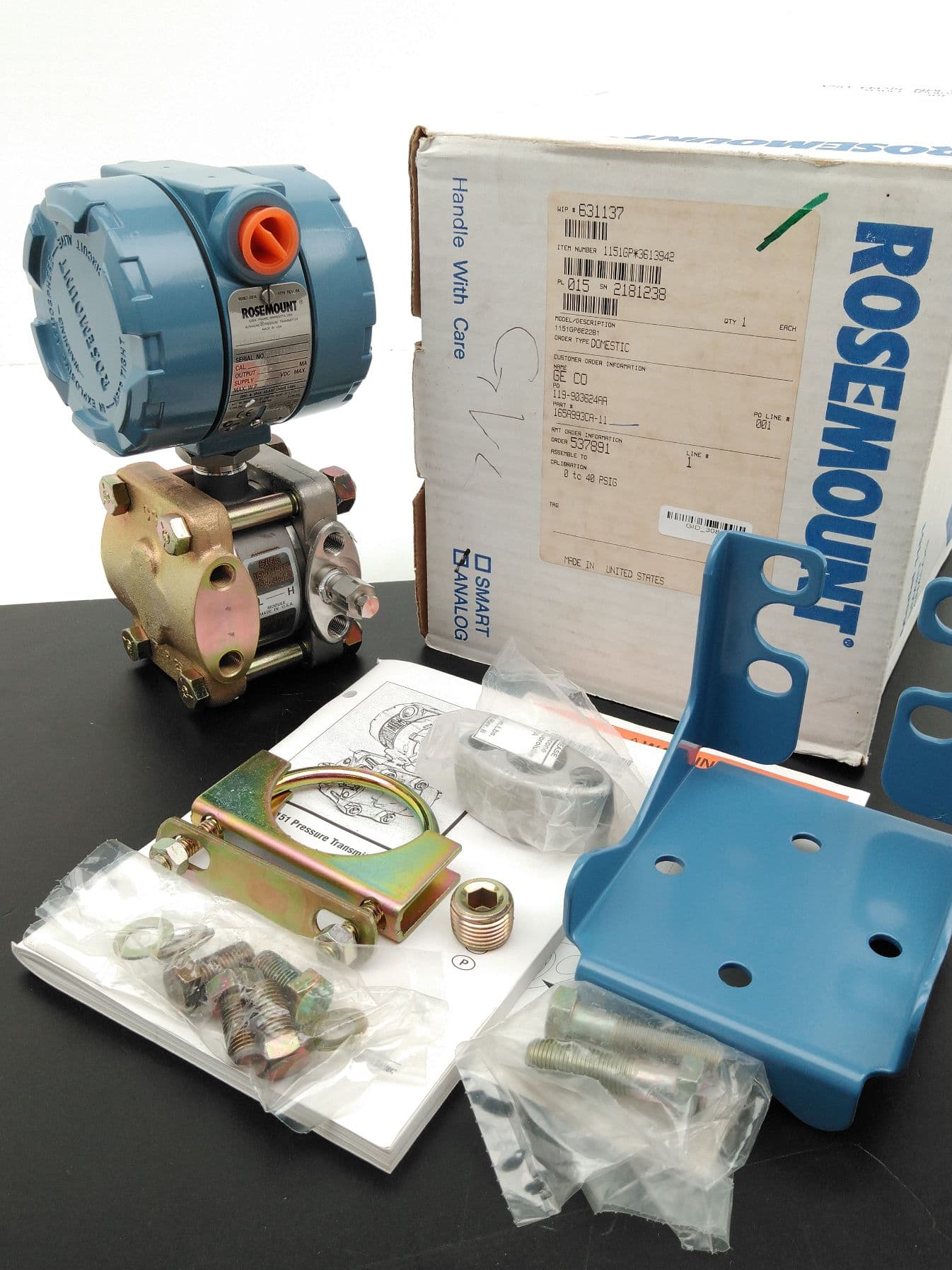 Rosemount 1151GP6E22B1 Pressure Transmitter, 0 to 40 PSIG