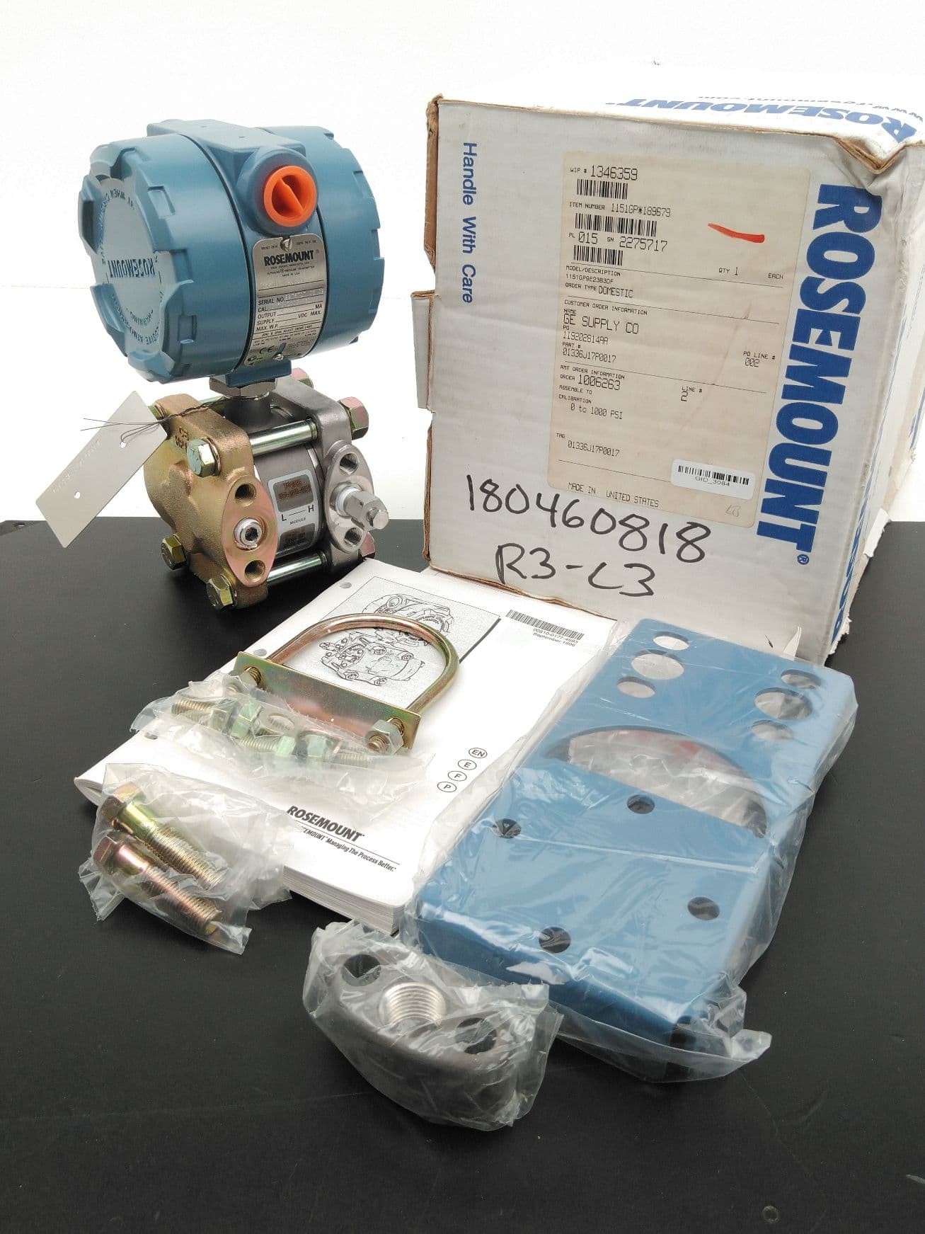 Rosemount 1151GP9E23B3DF Pressure Transmitter, 0 to 1000 PSI