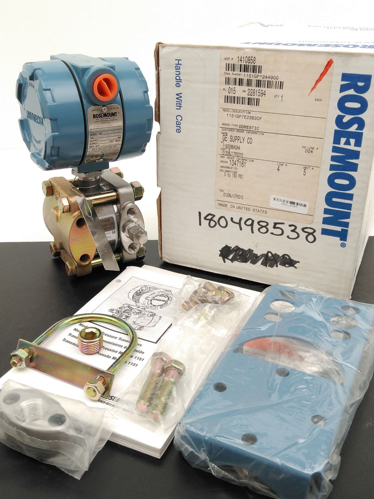 Rosemount 1151GP7E23B3DF Pressure Transmitter, 0 to 150 PSI