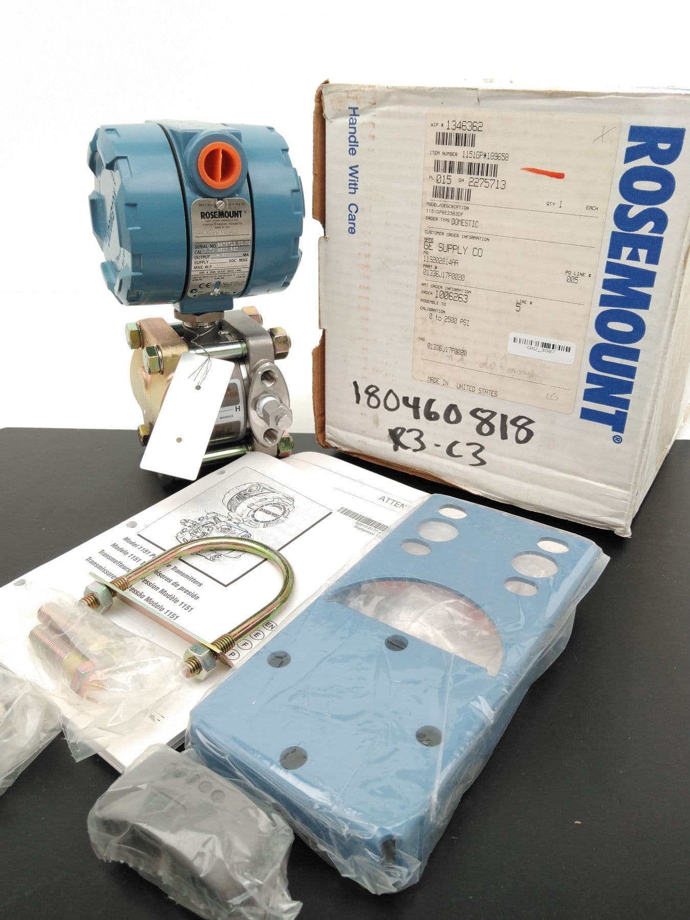 Rosemount 1151GP9E23B3DF Pressure Transmitter, 0 to 2500 PSI