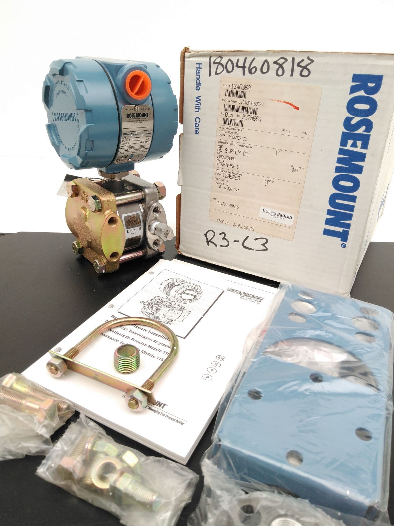 Rosemount 1151GP8E23B3DF Pressure Transmitter, 0 to 500 PSI