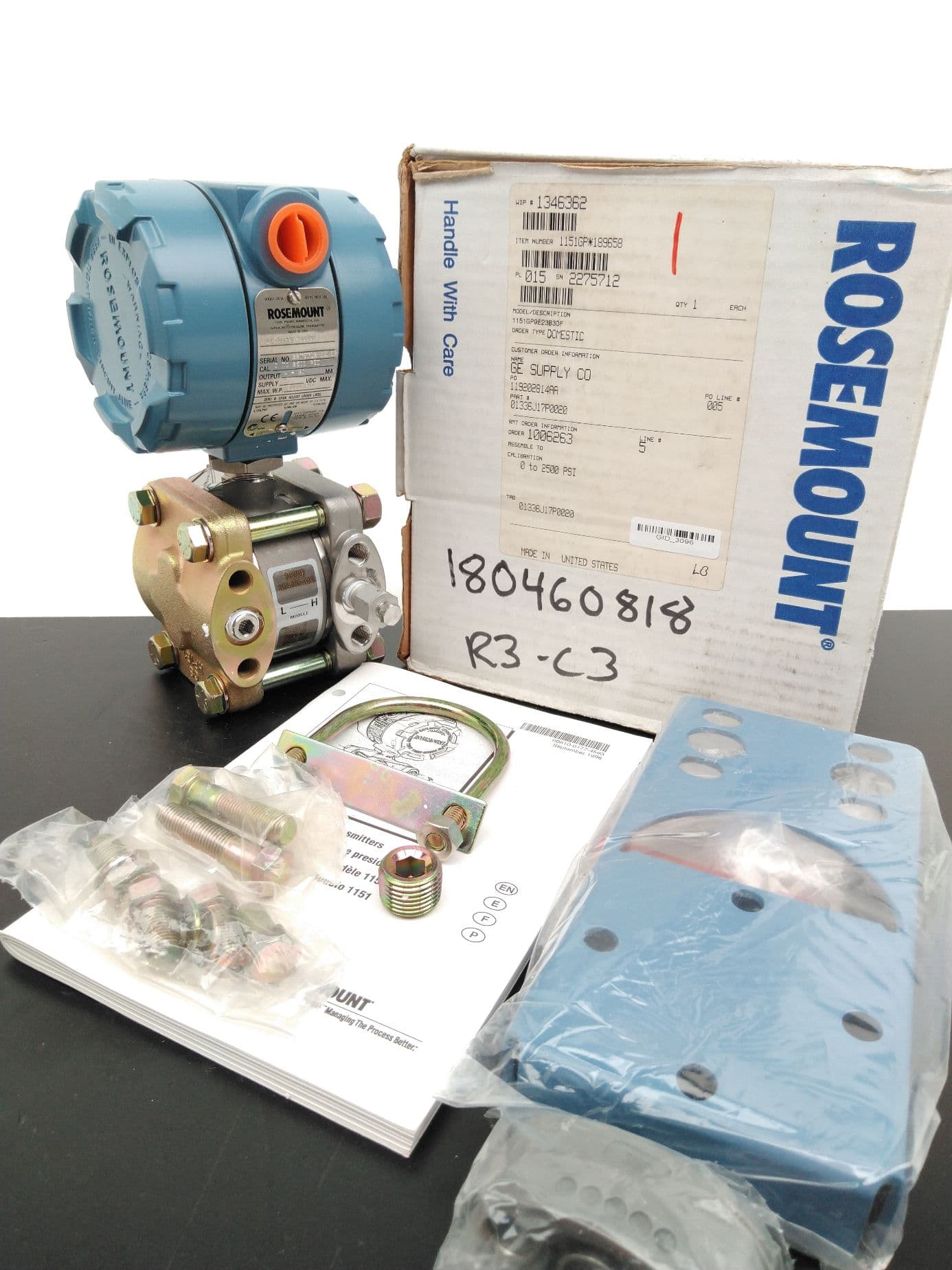 Rosemount 1151GP9E23B30F Pressure Transmitter, 0 to 2500 PSI