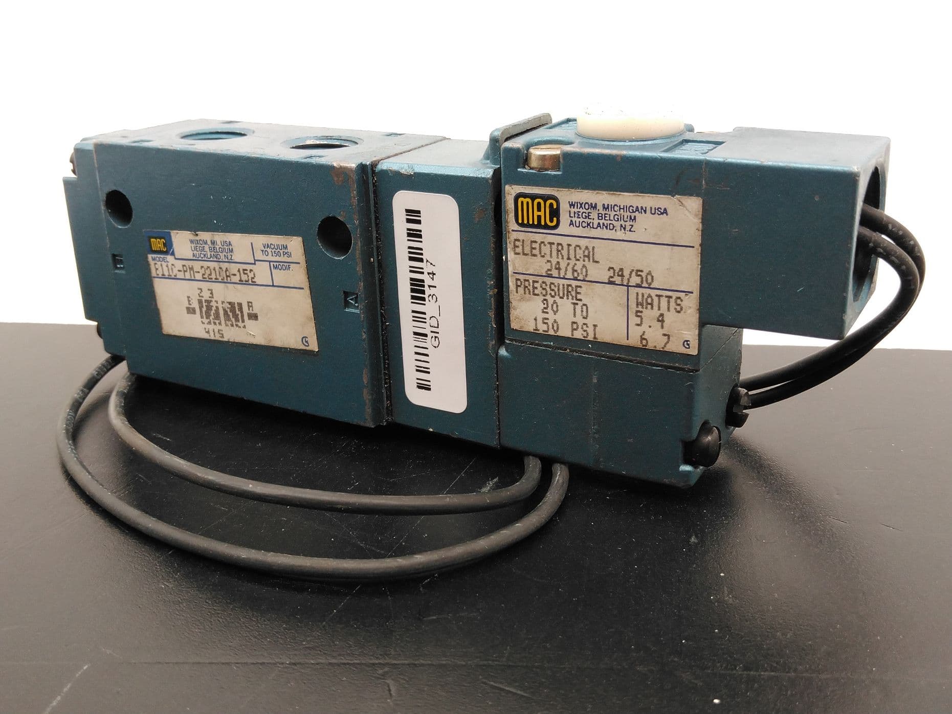 MAC 811C-PM-221CA-152 Solenoid Valve, 20-150PSI, 4-Way, 24VAC
