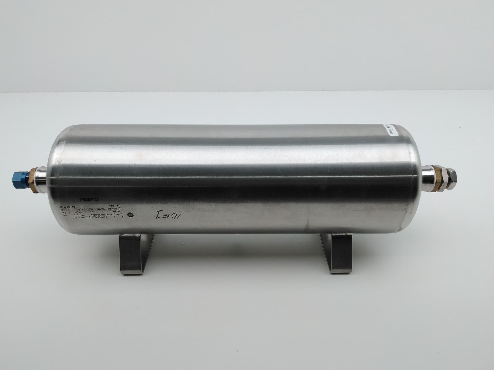 Festo CRVZS-10 / 160237 Air Tank Reservoir, 10 Liters, SS, 16 Bar