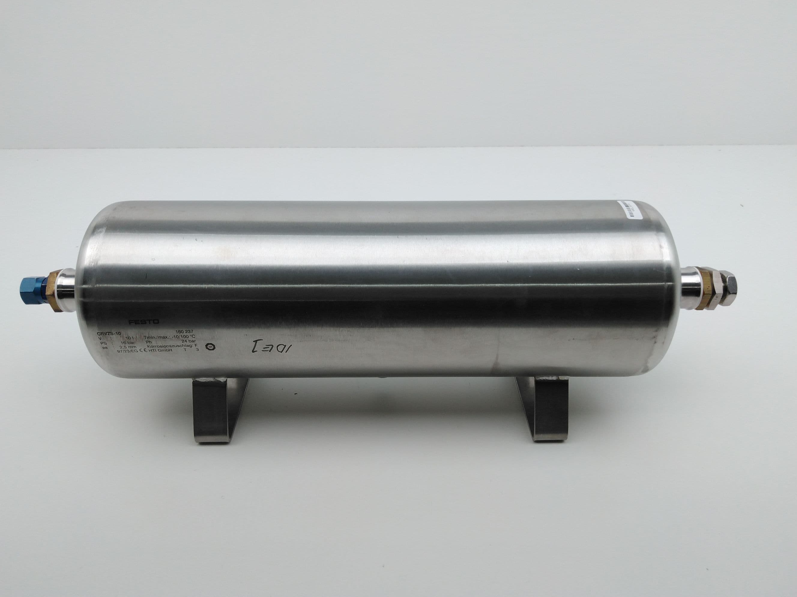 Festo CRVZS-10 / 160237 Air Tank Reservoir, 10 Liters, SS, 16 Bar