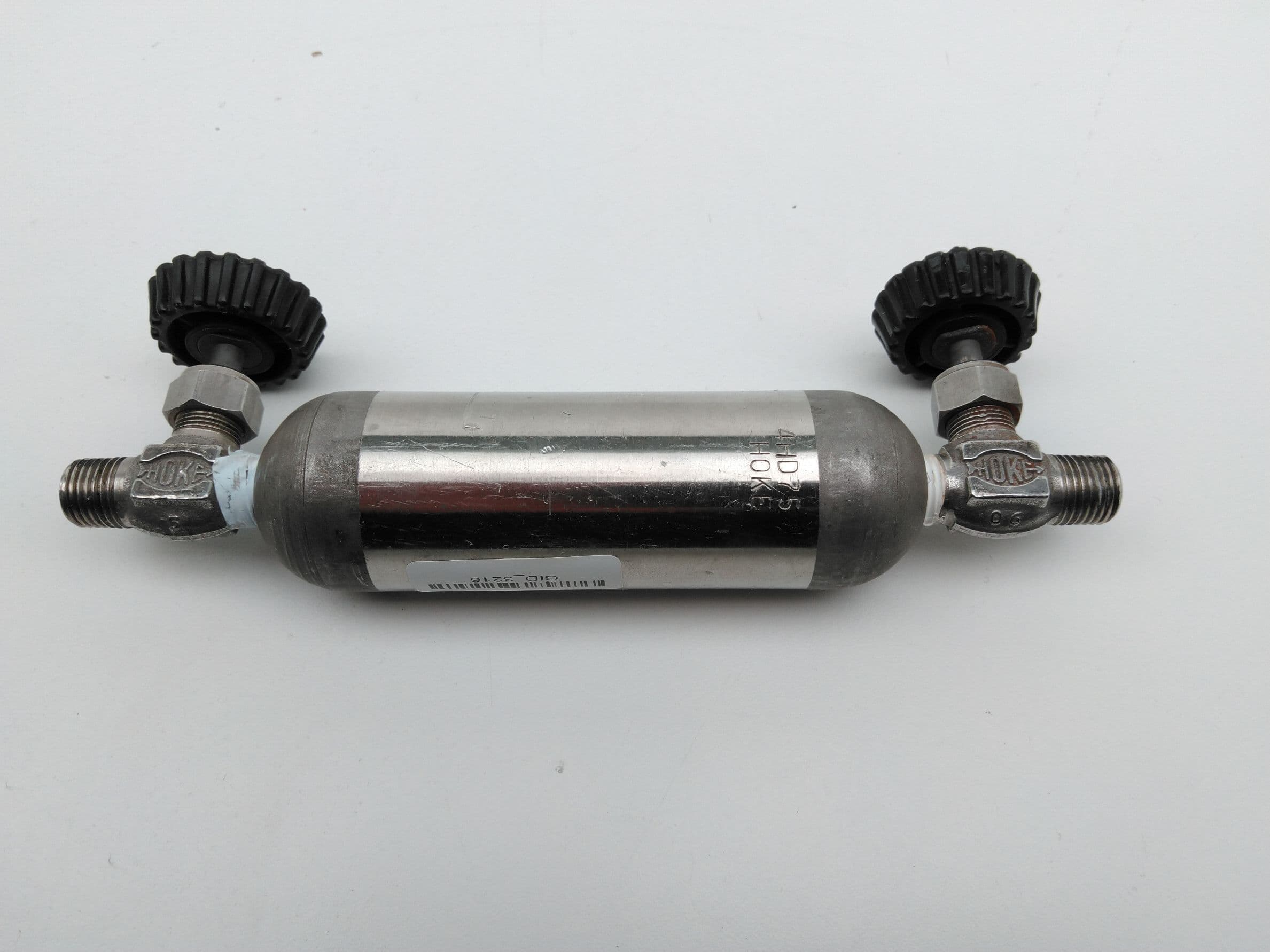 Hoke 4HD75 Double Ended Sample Cylinder, 75ml, SS, 1/4", 1800Psi w/ Valves
