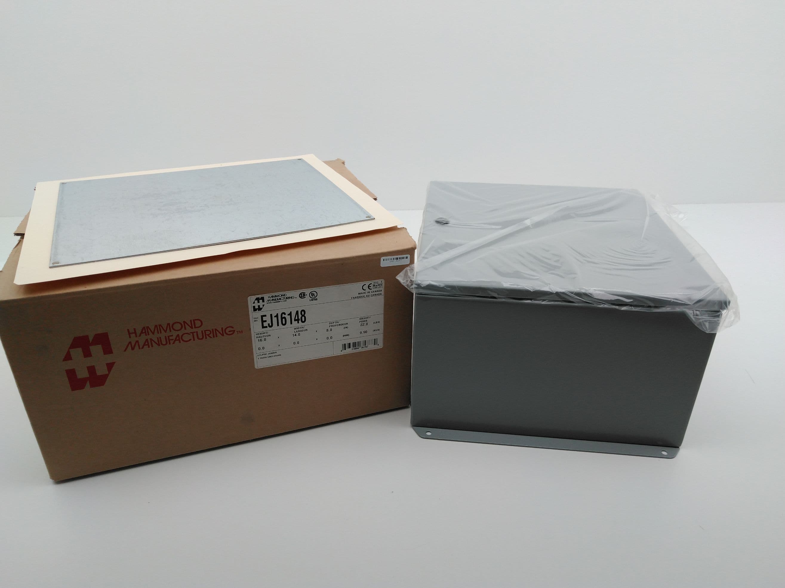 Hammond Manufacturing EJ16148 Hinged Electrical Enclosure, 16"x14"x8"