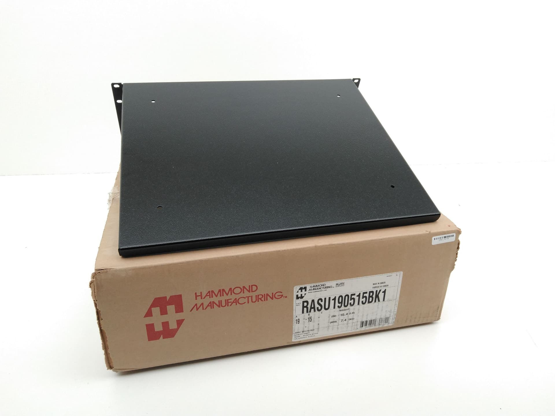 Hammond Manufacturing RASU190515BK1 3U Unvented Solid Rack Shelf
