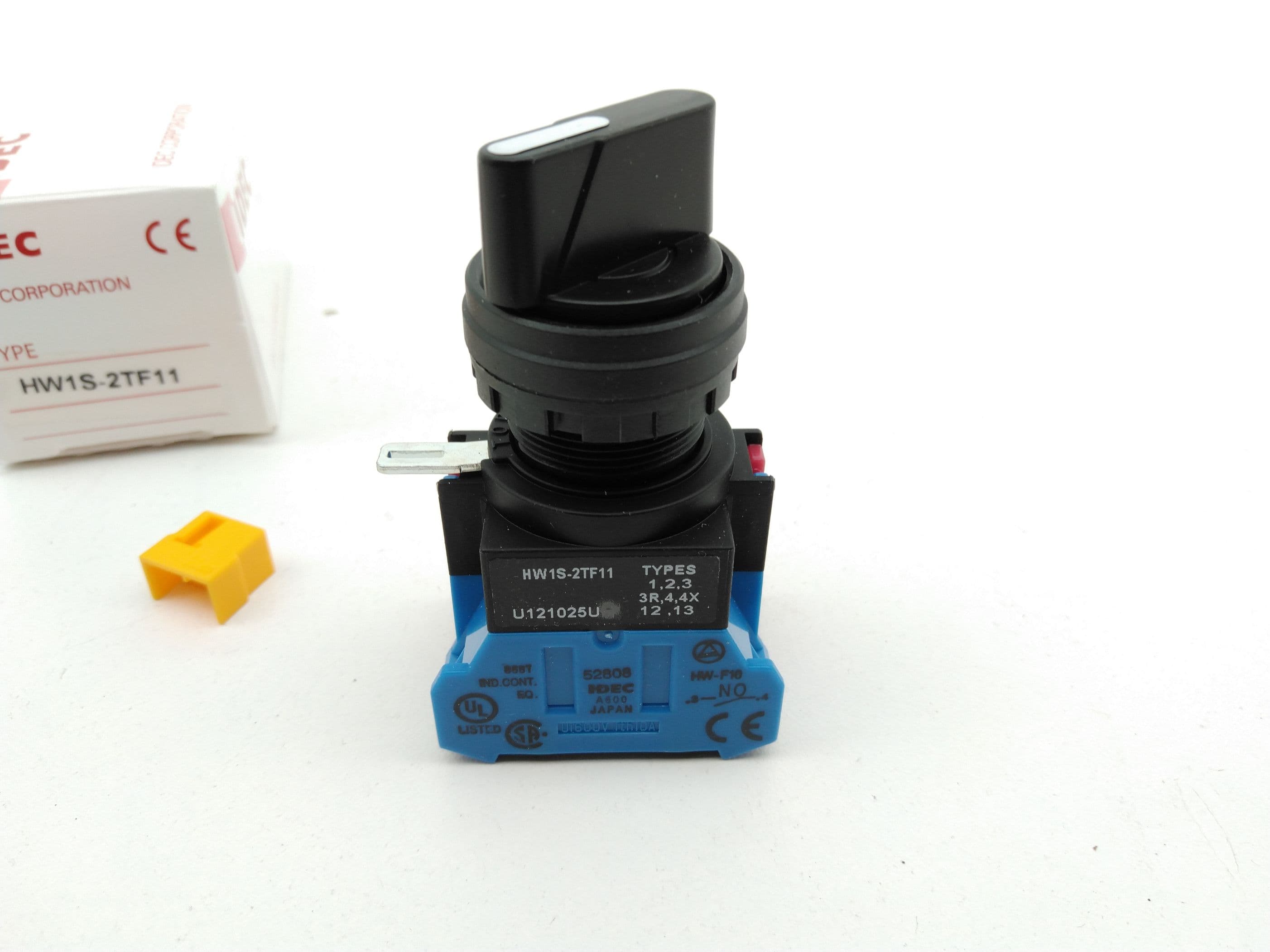 IDEC HW1S-2TF11 Maintained Selector Switch, 2 Position, 1NO-1NC, 10A, 600V