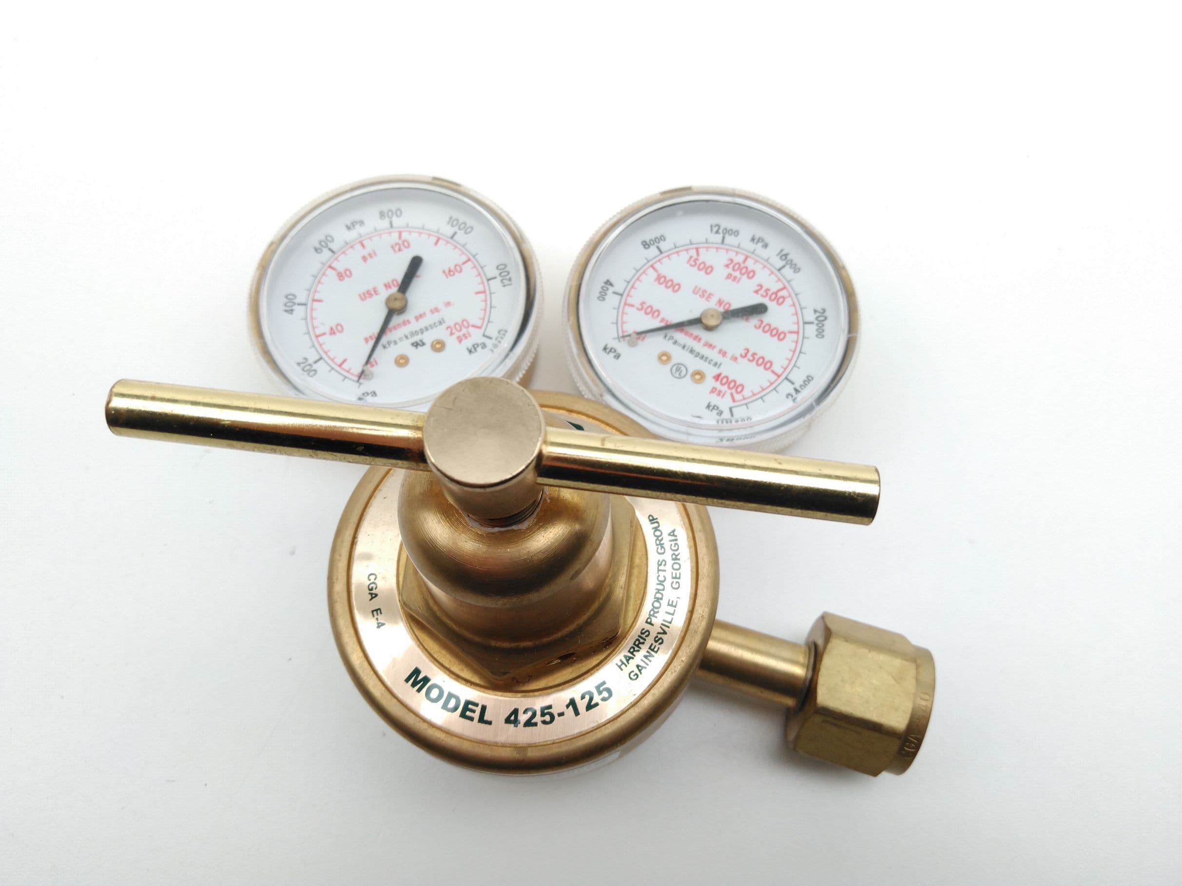 Harris 425-125-540 Single Stage Brass Gas Regulator 0-125psi, CGA 540, 1/4"NPT