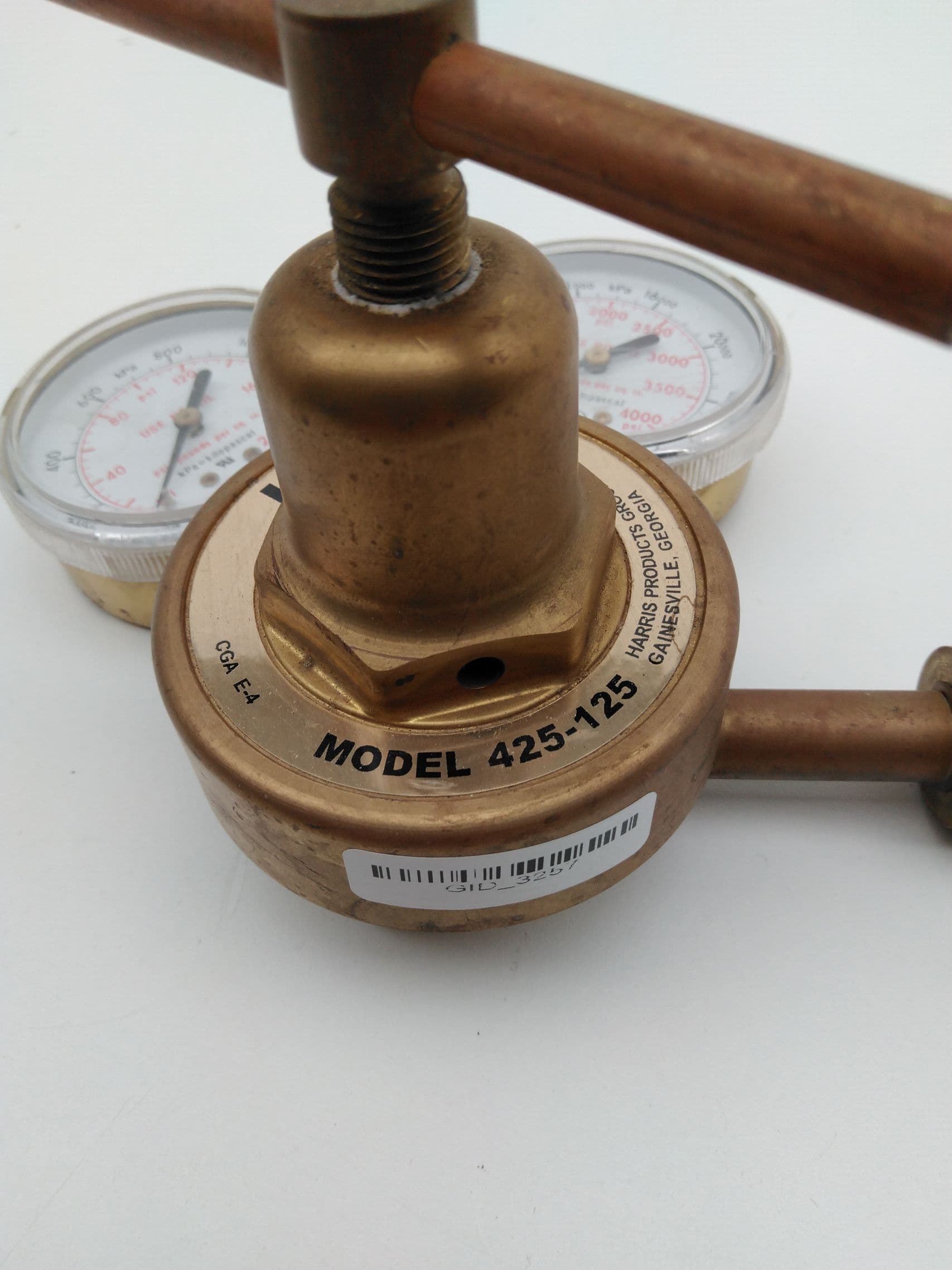 Harris 425-125-580 Single Stage Brass Gas Regulator 0-125psi, CGA 580, 1/4"NPT