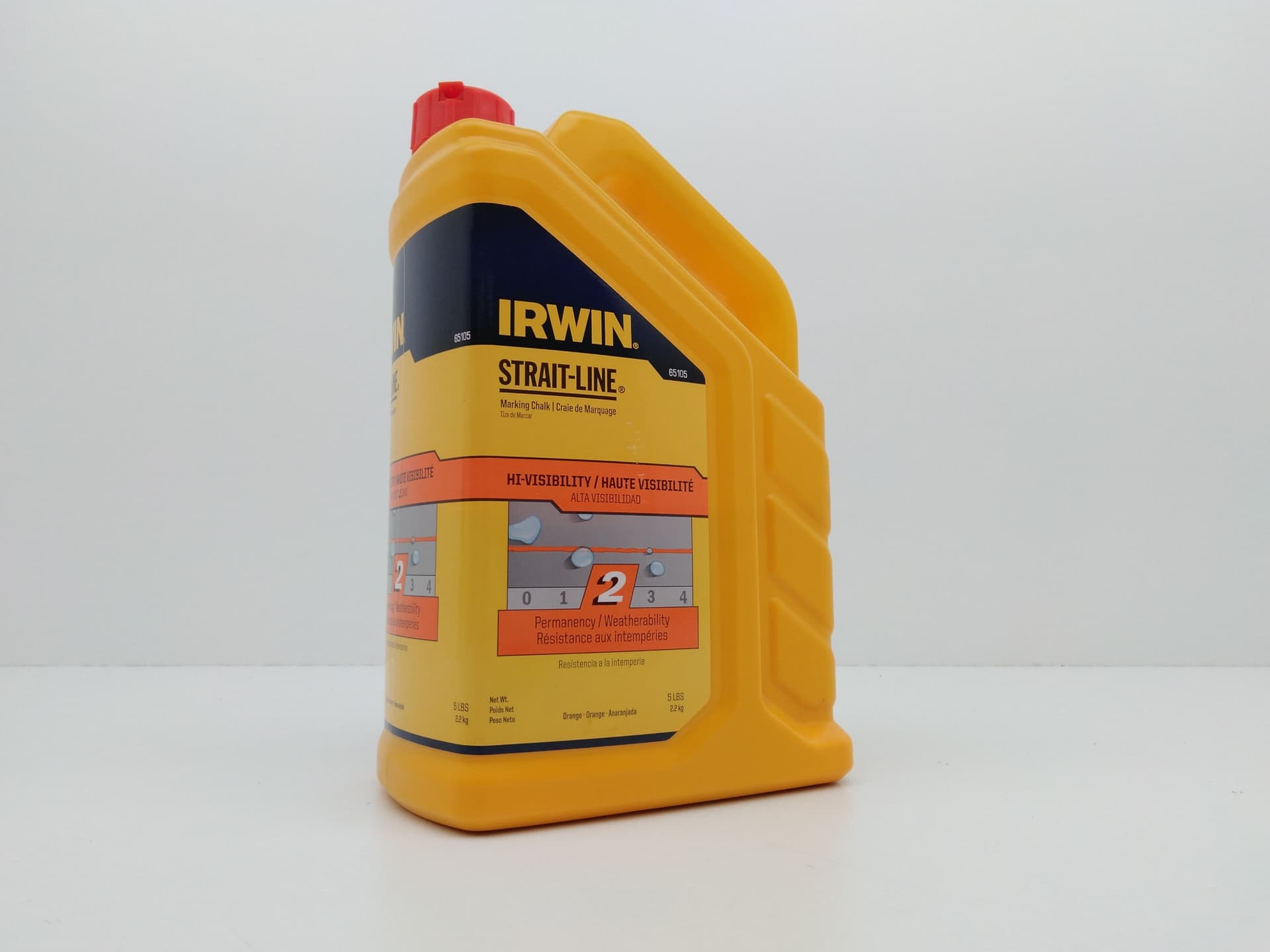 IRWIN 65105 STRAIT-LINE Marking Chalk High Visibility Orange Semi-Permanent 5lb