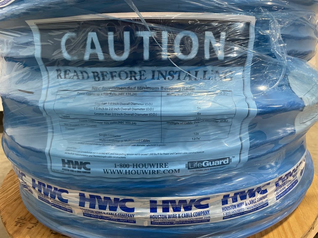 Houston Wire & Cable LifeGuard HW170 01209 Tray Cable, 12 AWG 9C, 600V, 1000'