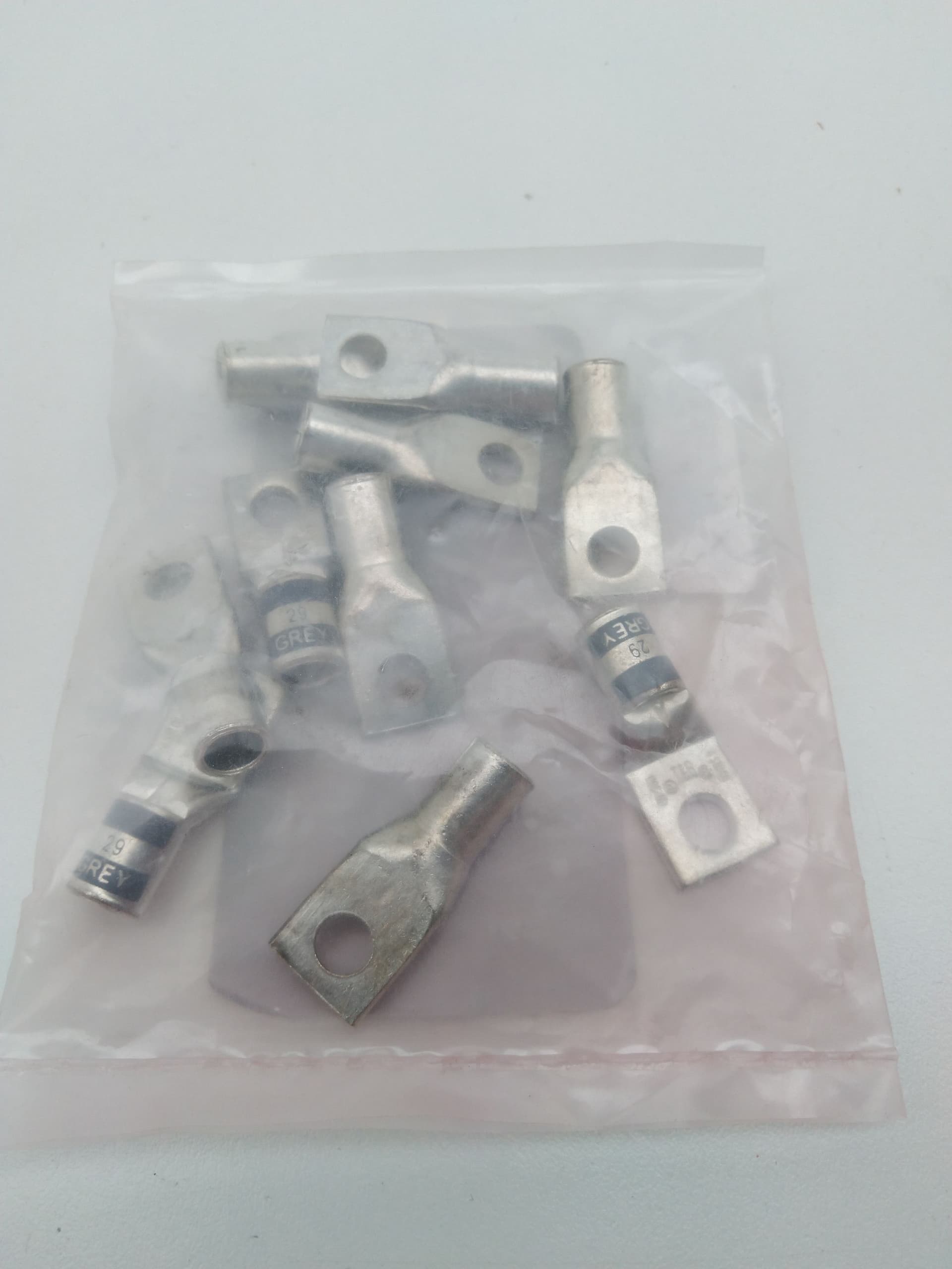 T&B 29 Grey Terminal Lug, Compression, 4AWG, 1/4" Bolt - Lot of 10