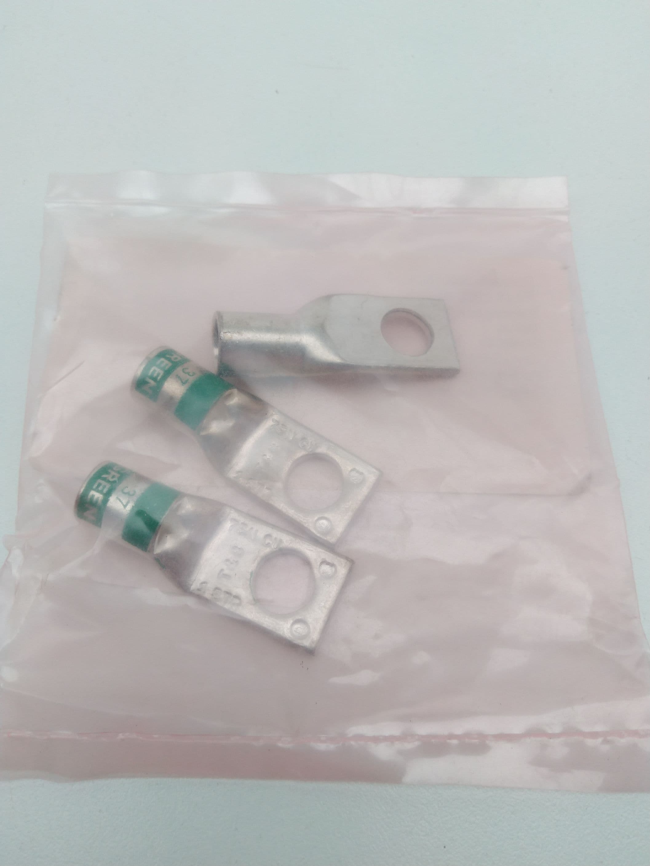 T&B 37 Green Terminal Lug, Compression, 1AWG, 3/8" Bolt - Lot of 3