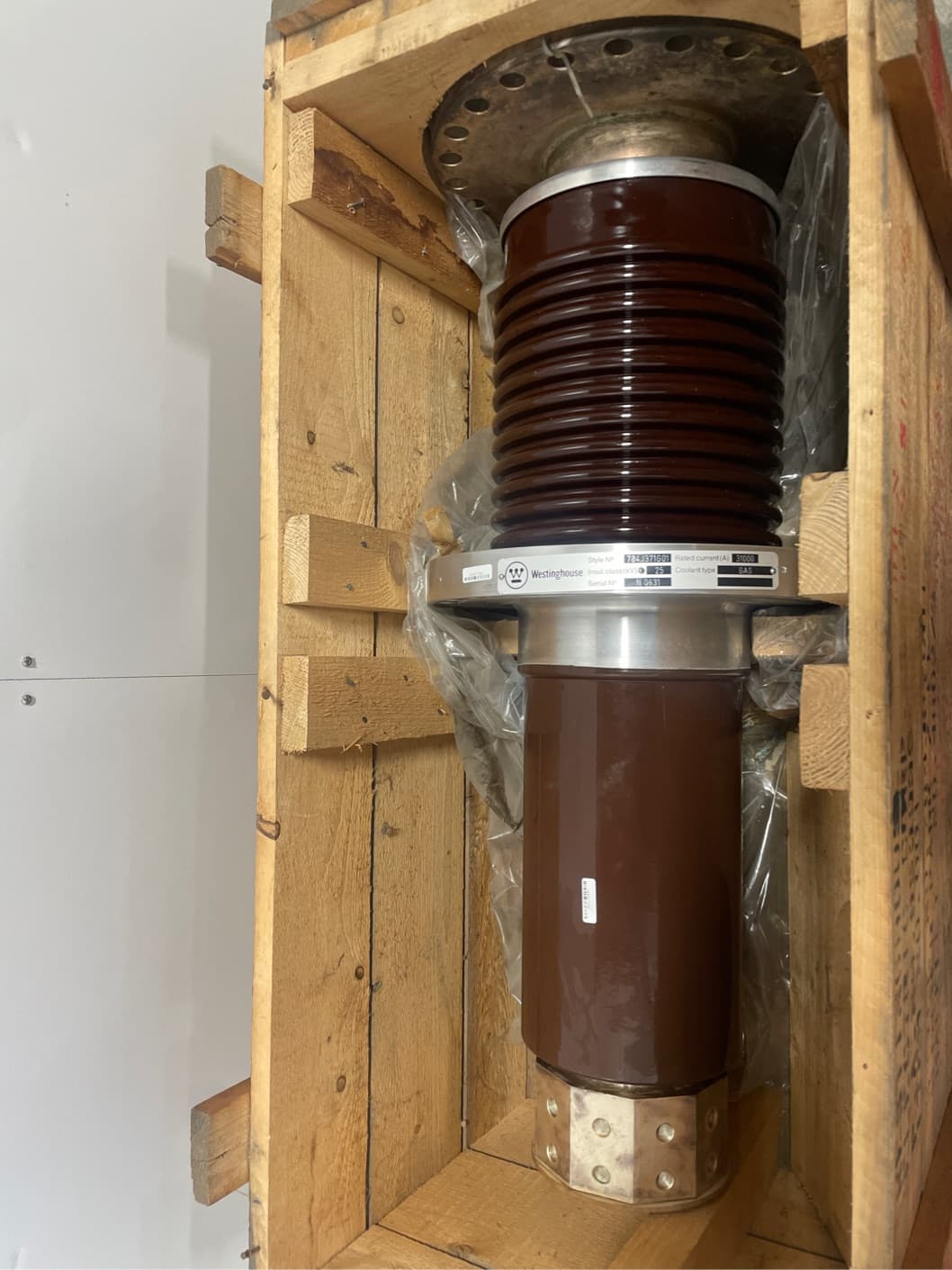 Westinghouse 784J371G01 Generator Bushing, 25Kv, 31k Amp, Gas Cooled