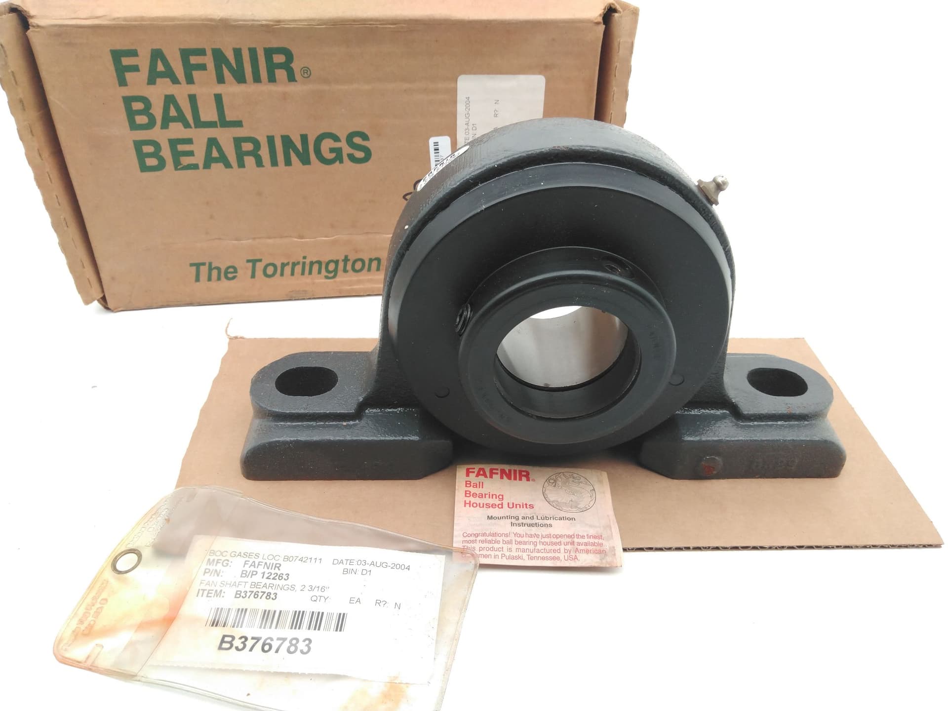 Fafnir/ Torrington B/P12263 w/SN203KD3 Pillow Block Bearing 2 3/16" Bore