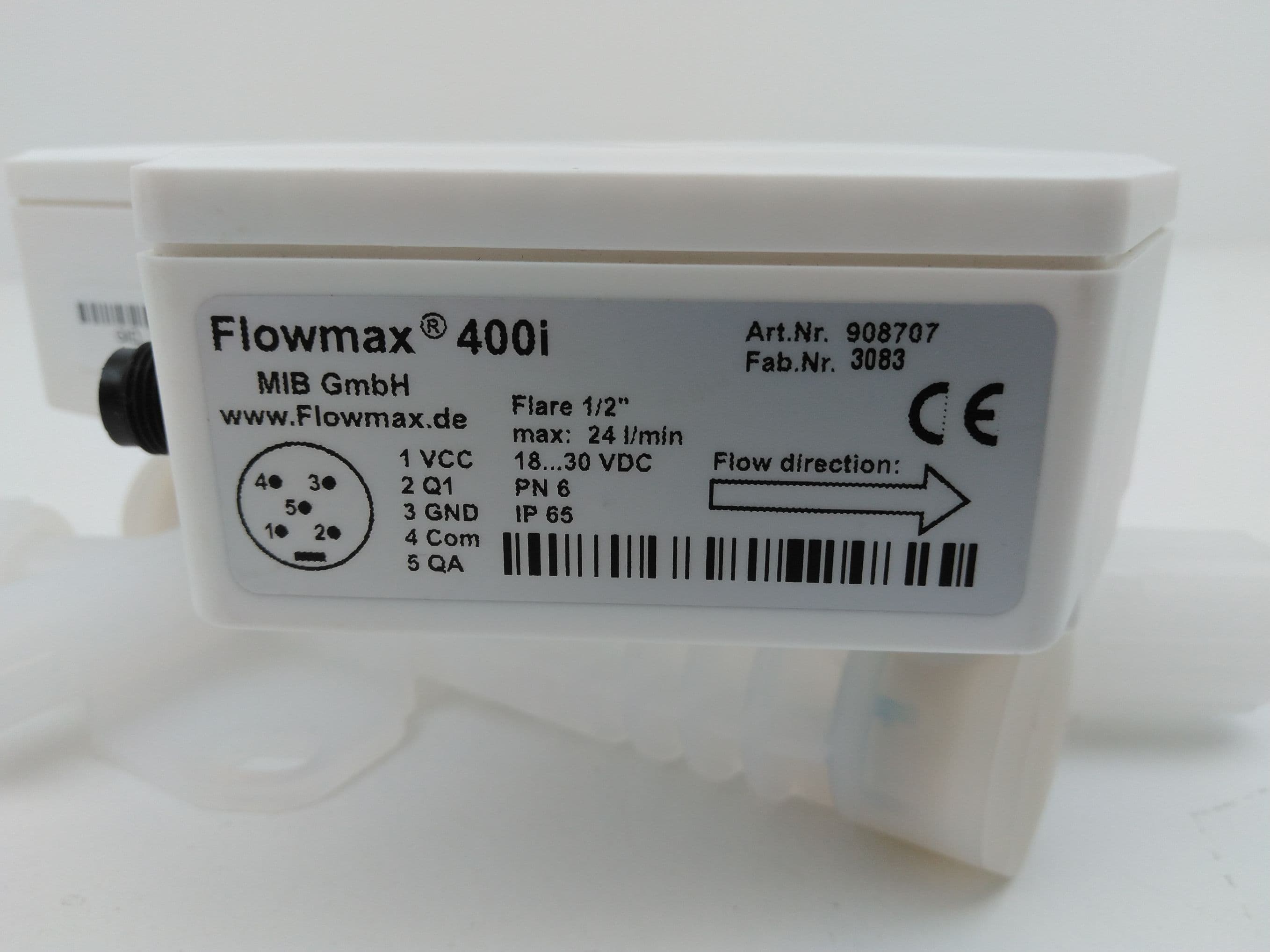MiB GmbH Flowmax 400i, 908707 Ultrasonic Flowmeter PFA, 1/2" Flare, 24 L/min