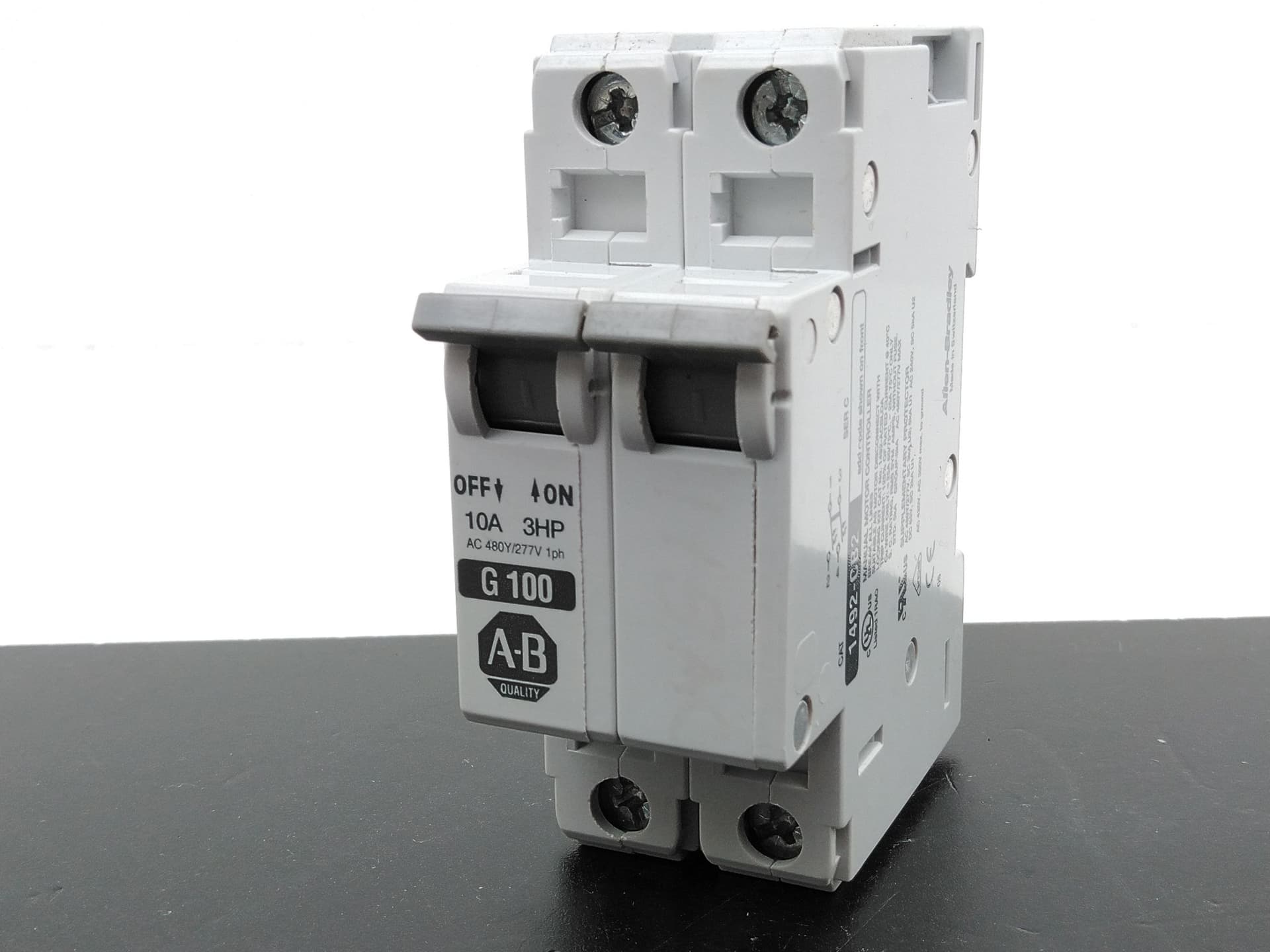 Allen-Bradley 1492-CB2G100 Ser C Circuit Breaker, 2P, 3HP, 10A, 480/277V