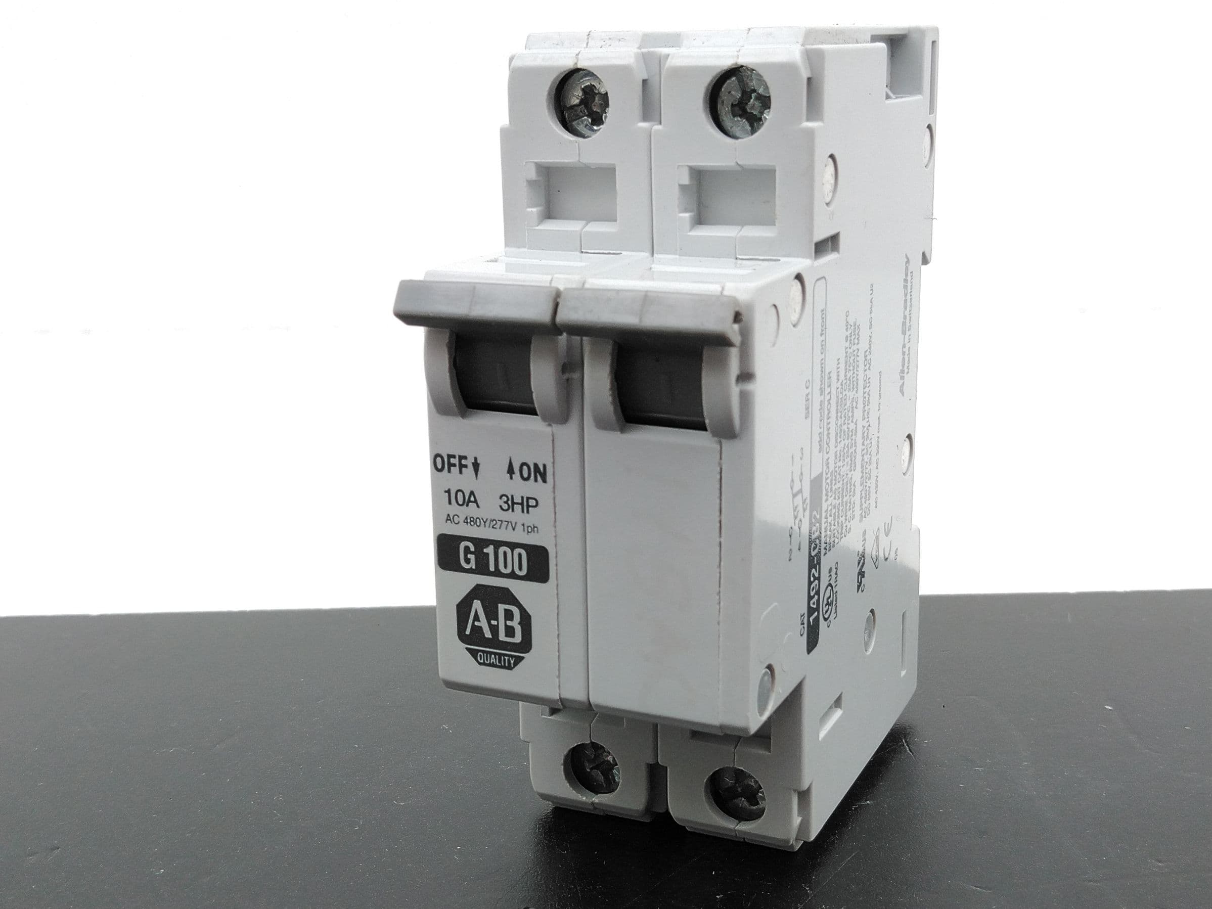Allen-Bradley 1492-CB2G100 Ser C Circuit Breaker, 2P, 3HP, 10A, 480/277V