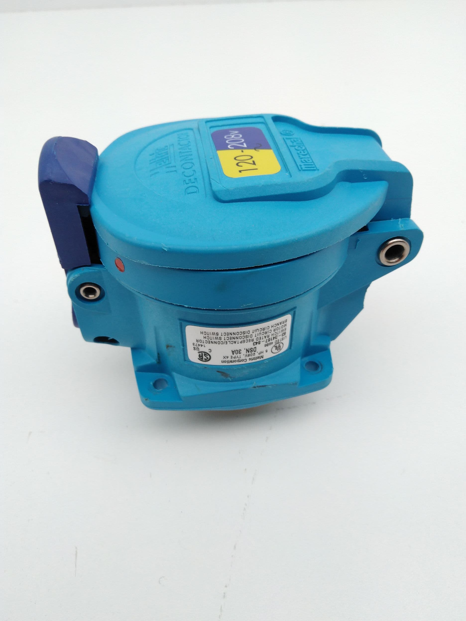 Meltric 63-34167-843 DSN30 Receptacle, 30A, 120/208V, 2hp/5hp 3P+N+G