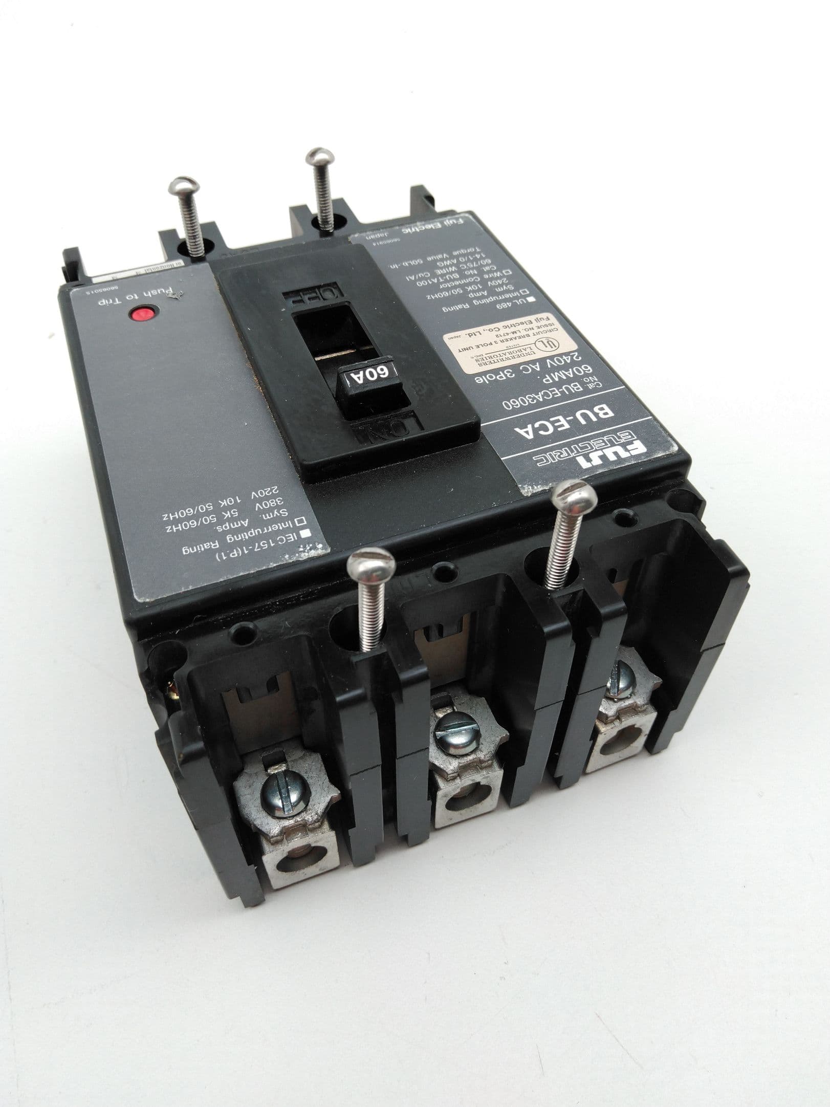 Fuji Electric BU-ECA3060 Circuit Breaker, 60A, 3P, 240VAC