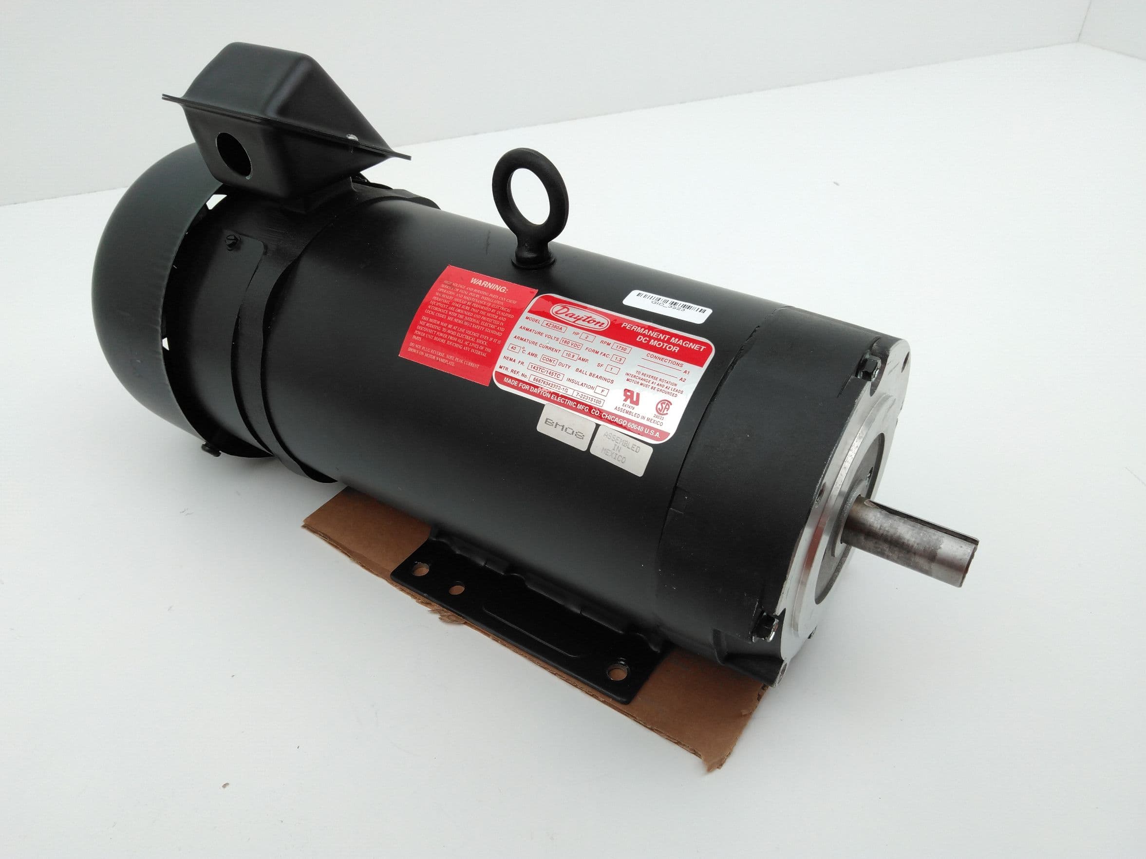 Dayton 4Z380A Permanent Magnet DC Motor, 180VDC, 10.9A, 2HP, 1750RPM