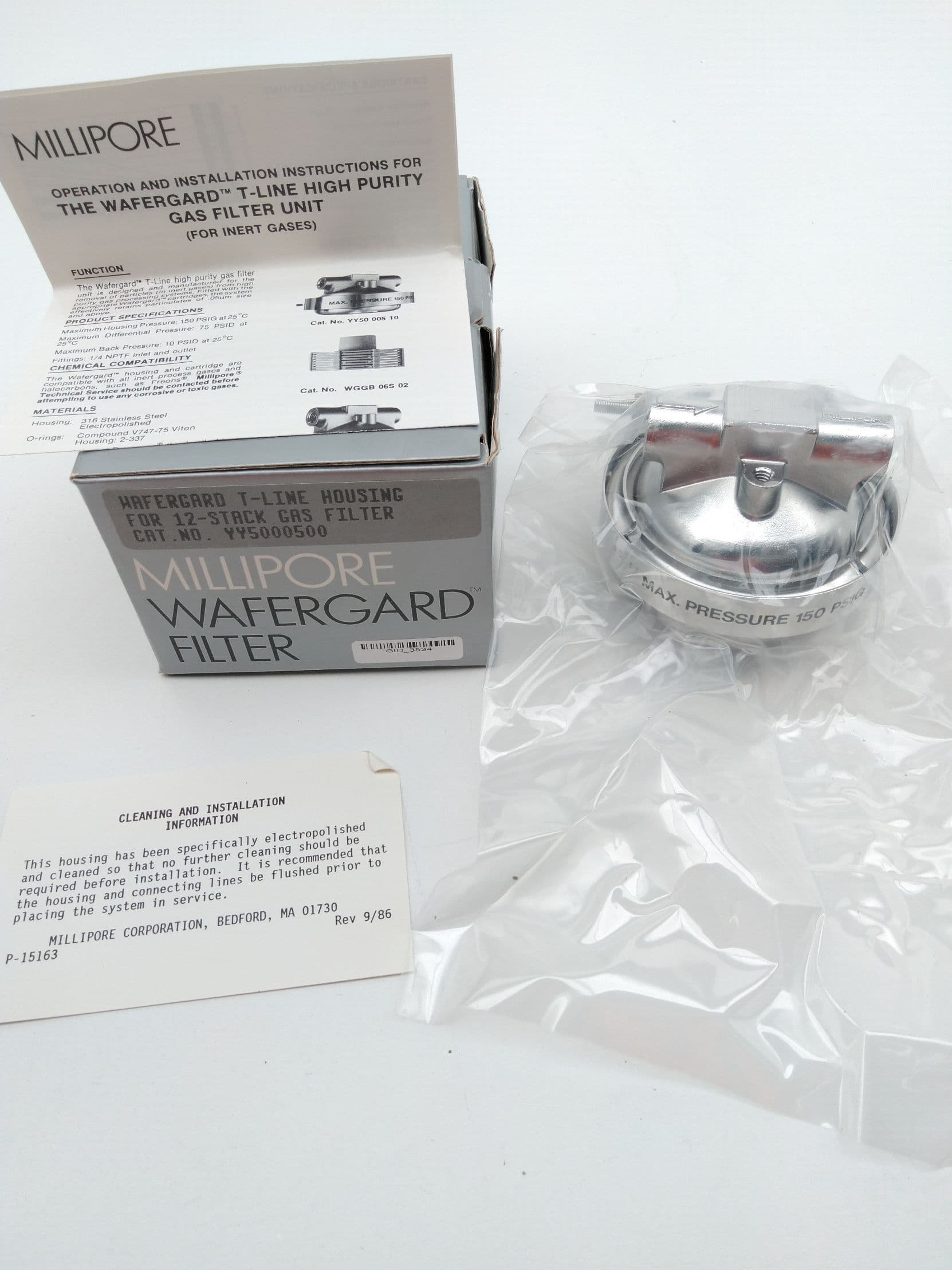 MILLIPORE YY5000500 WAFERGARD T-Line Filter Housing for 12 Stack Filters