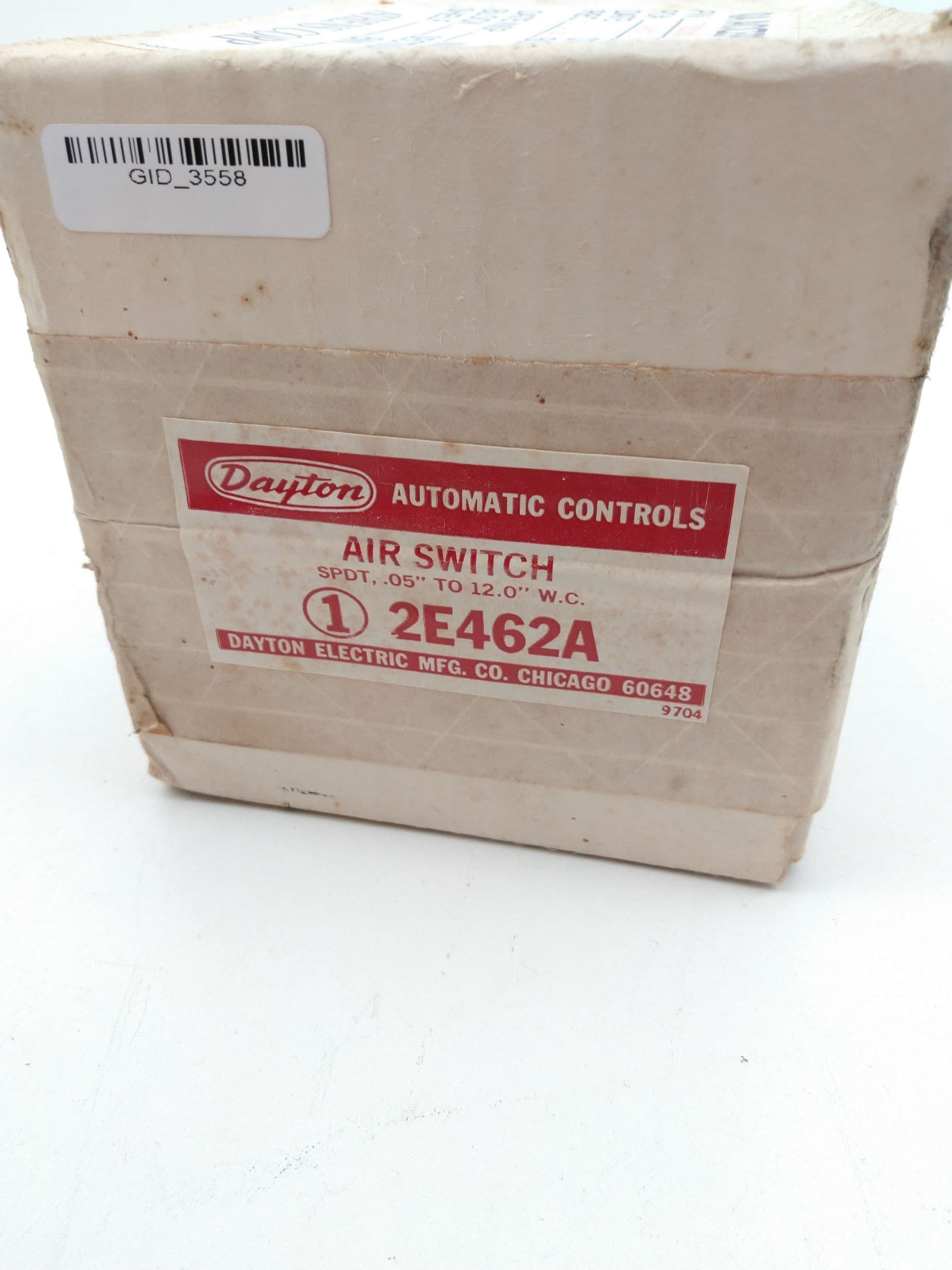 Dayton 2E462A Cooling/Heating Appliance Air Switch, SPDT, .05"-12"W.C.