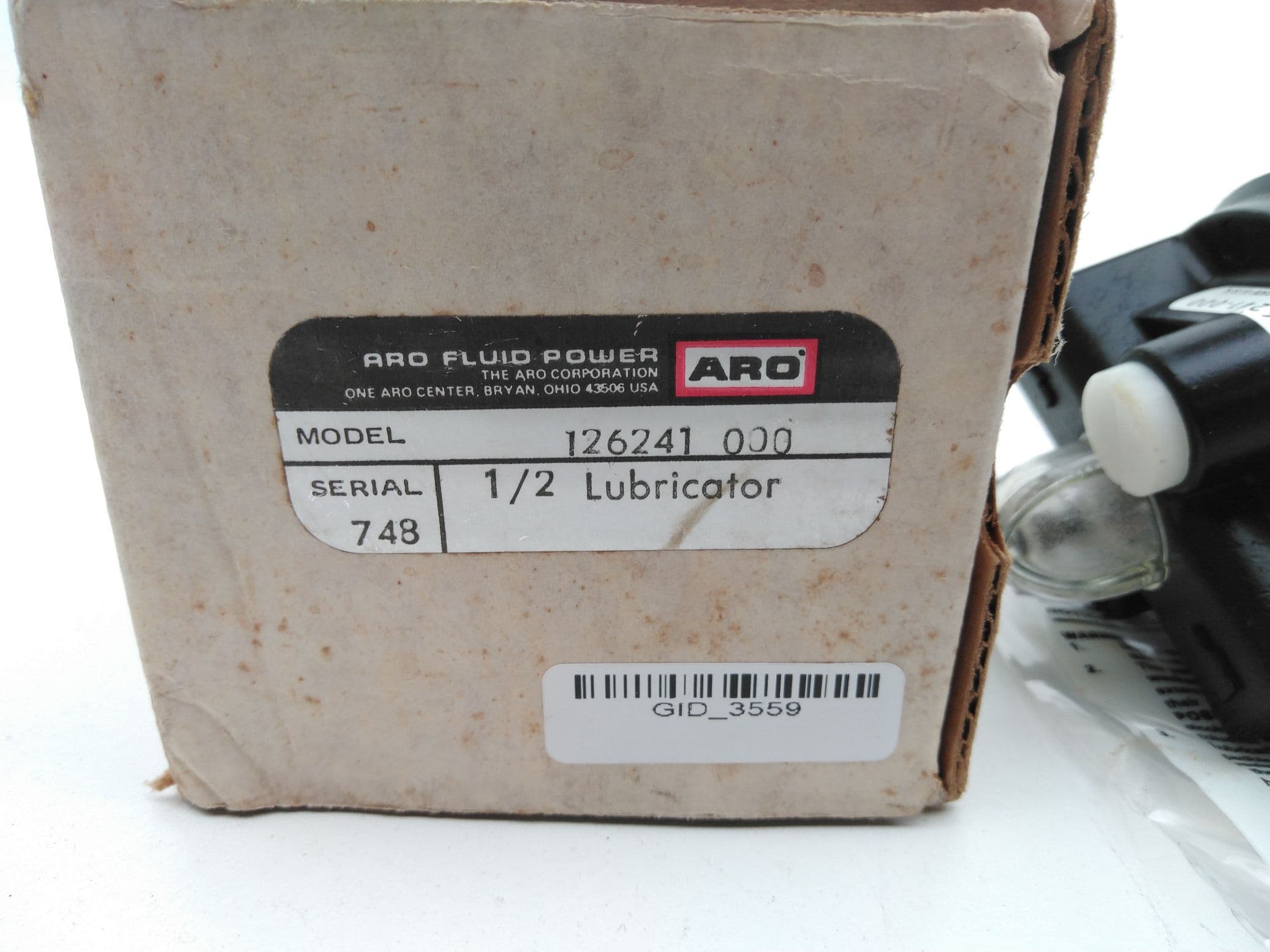 ARO 126241-000 Pneumatic Line Lubricator 250PSI MAX, 1/2"NPT PORT