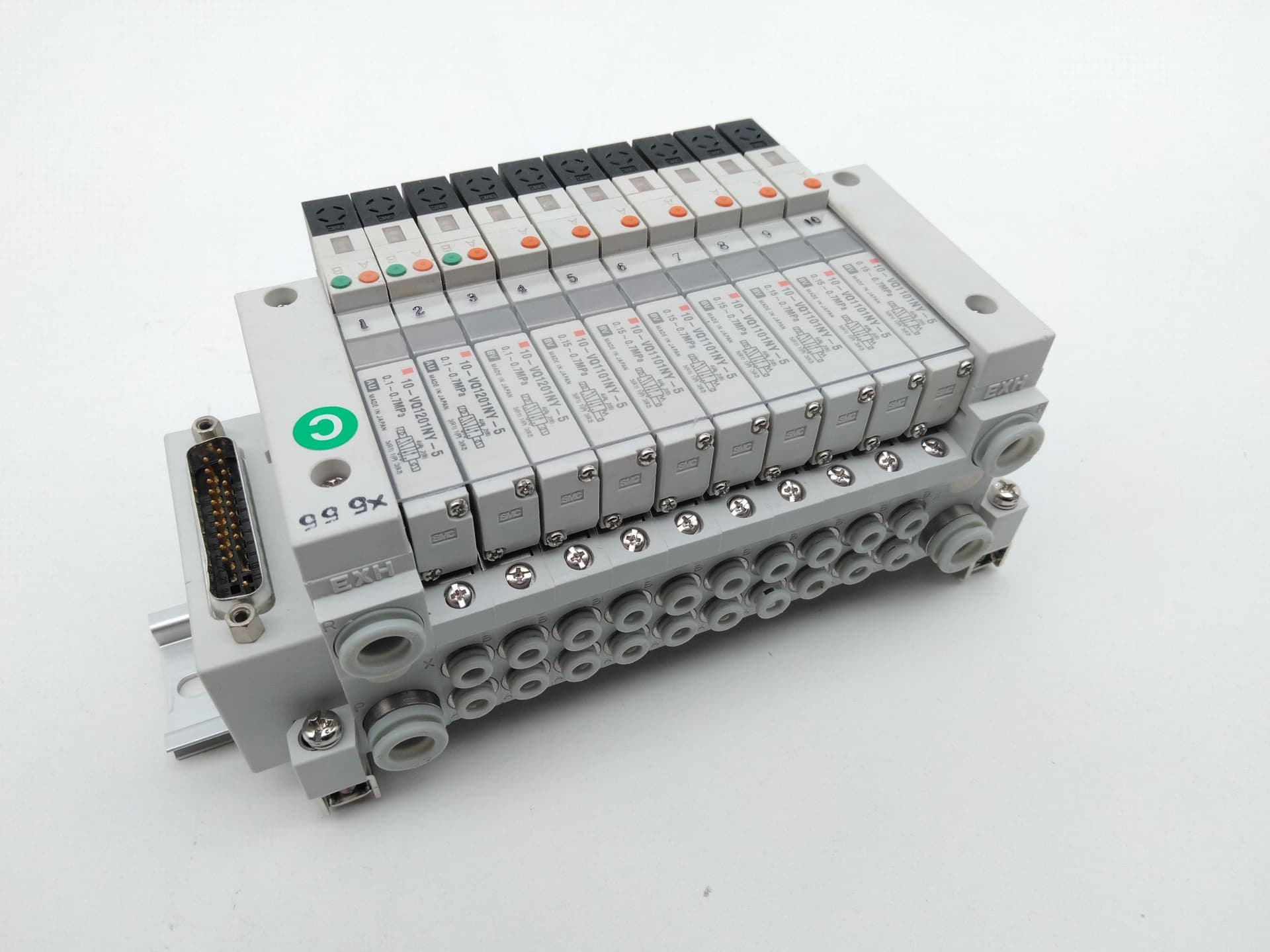 SMC 10-VQ1101NY-5 Pneumatic 10 Solenoid Manifold Assembly